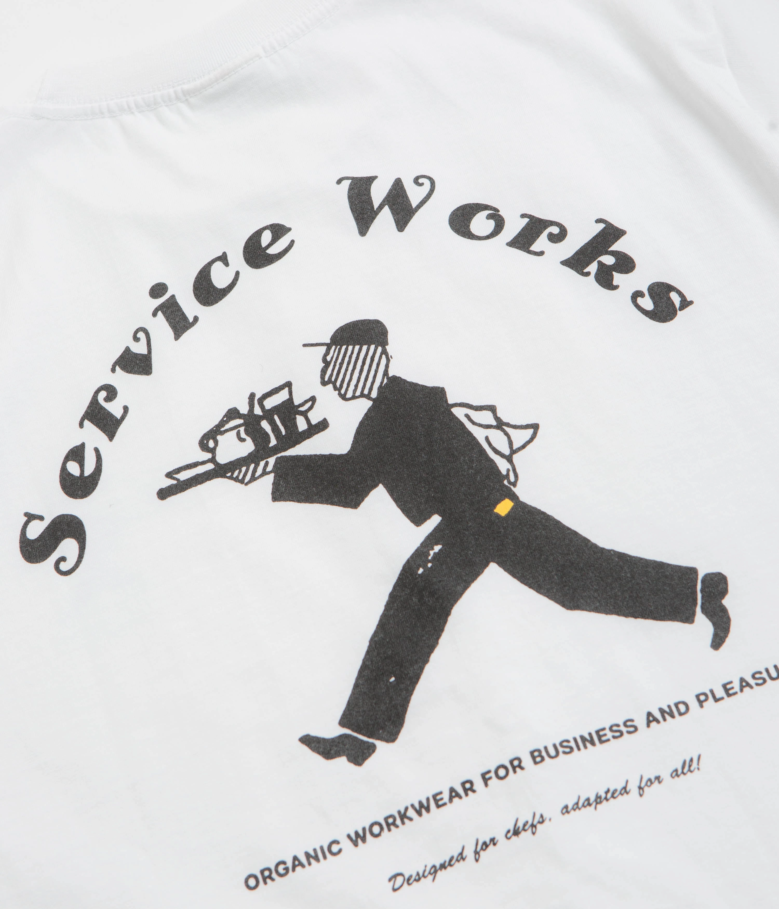 City Smart Heather Jersey Material Service Works Waiter T-Shirt - White