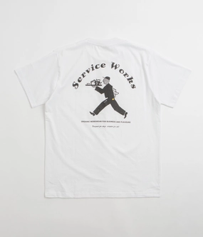 Service Works Waiter T-Shirt - White Basic Top TexturedWeavePattern