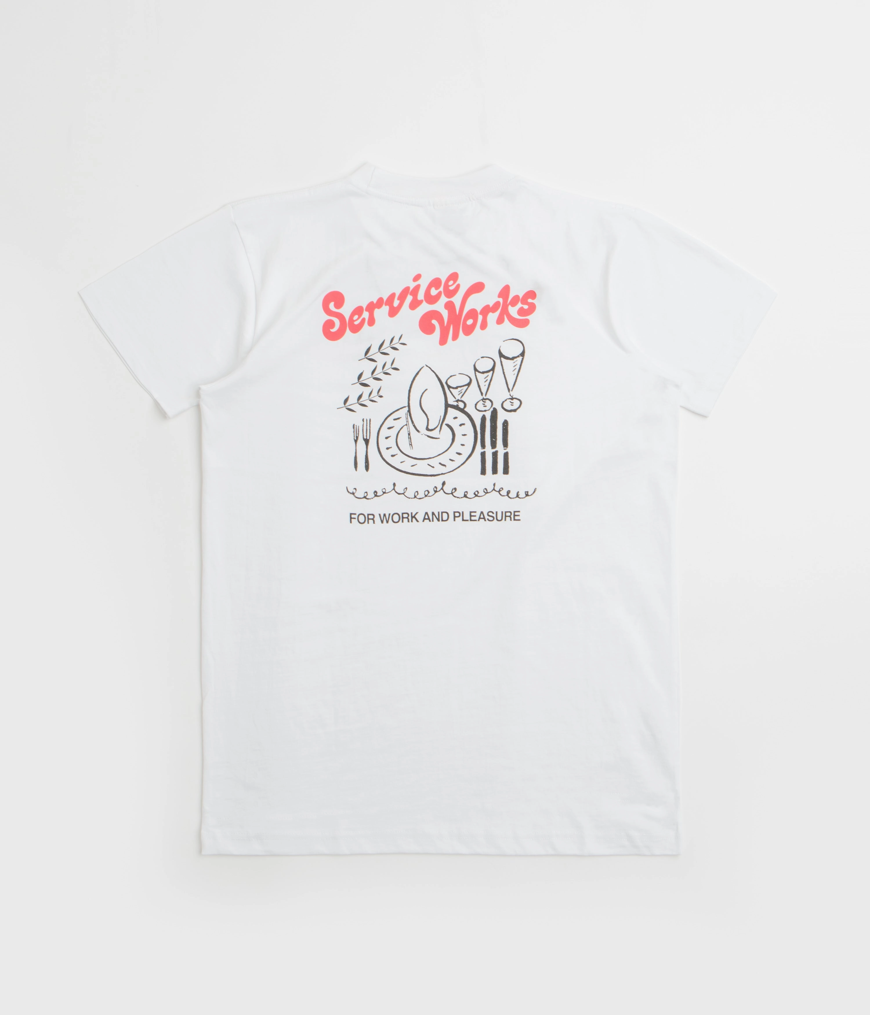 Trendy Casual Wear High Durability Weave Service Works Work   Pleasure T-Shirt - White