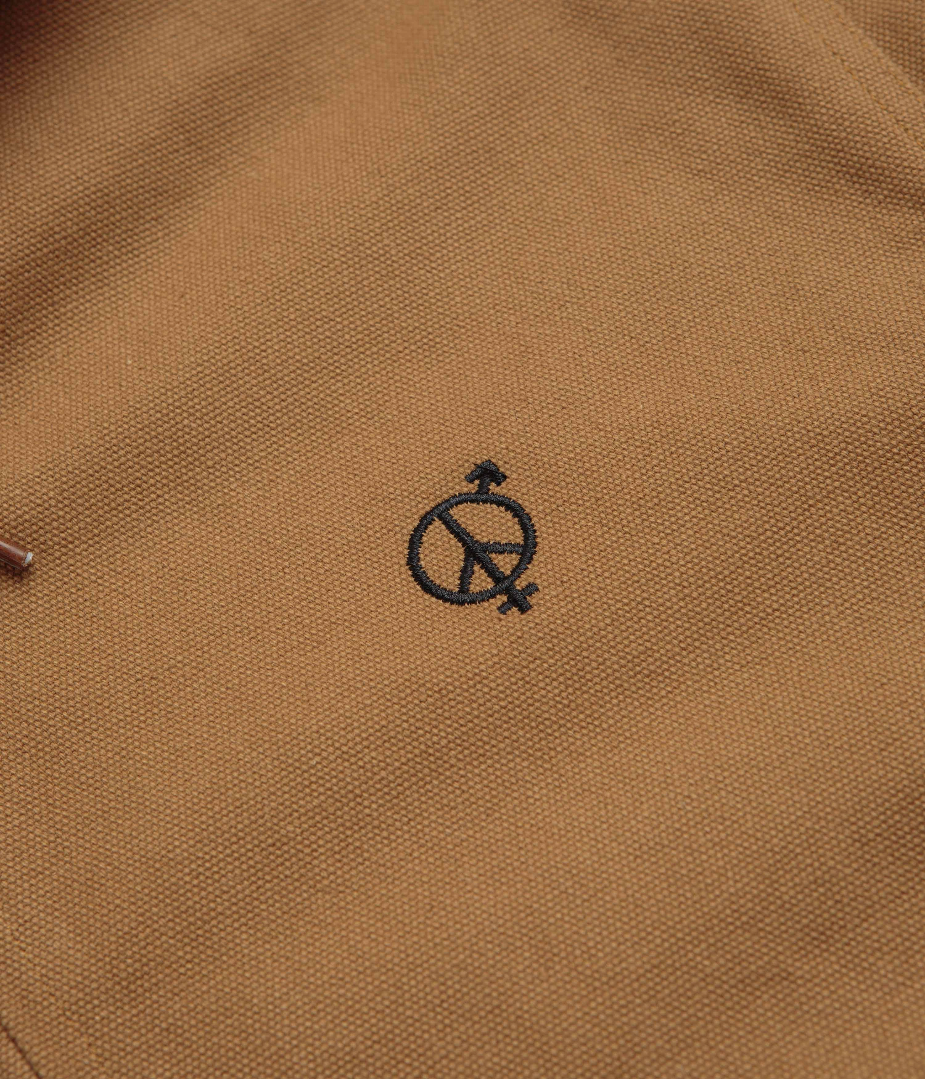 Sexhippies Welders Stitch Heavyweight Canvas Jacket - Work Wear Brown DoubleLayered Collar Detachable Layer