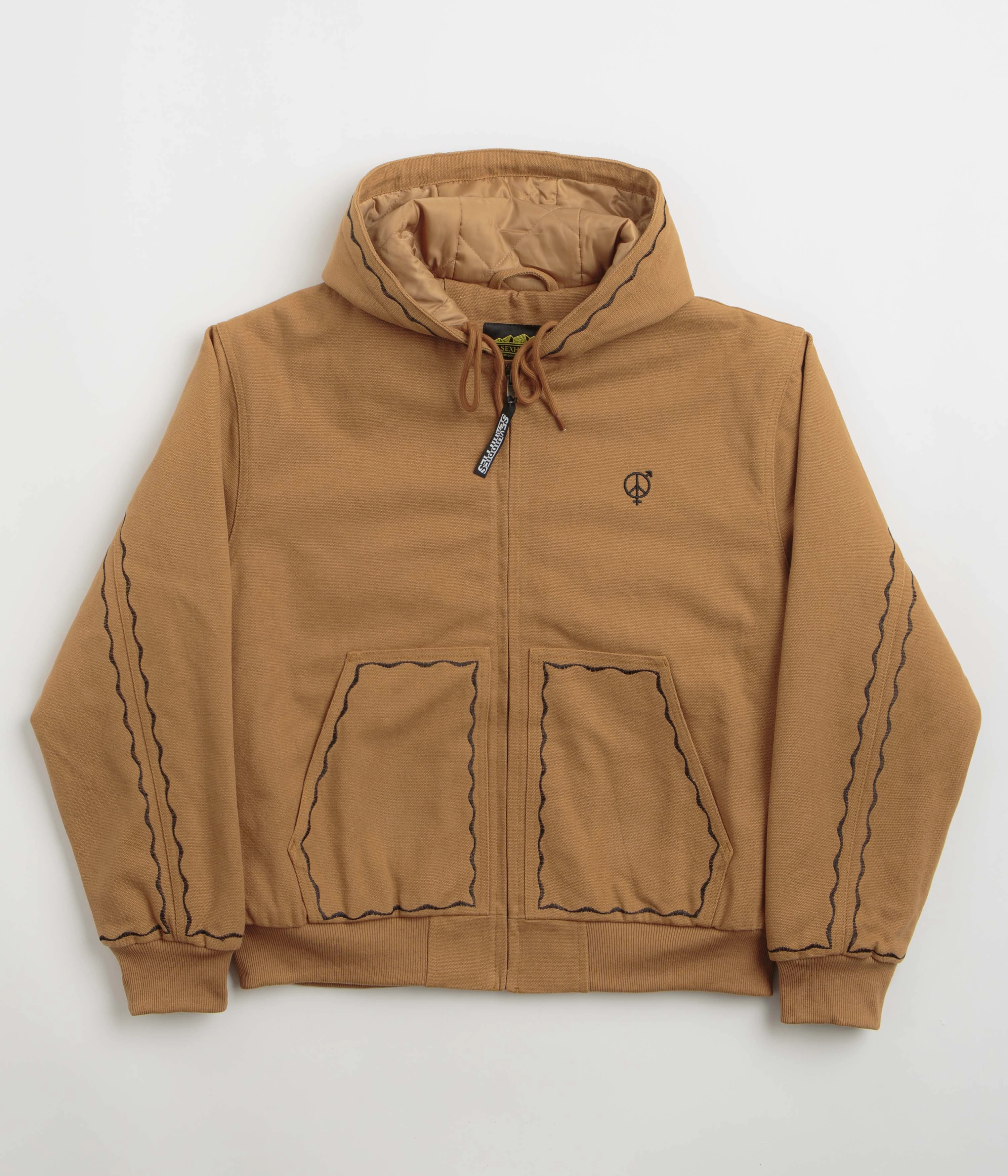 Wind Resistant Fabric Mesh Venting Sexhippies Welders Stitch Heavyweight Canvas Jacket - Work Wear Brown