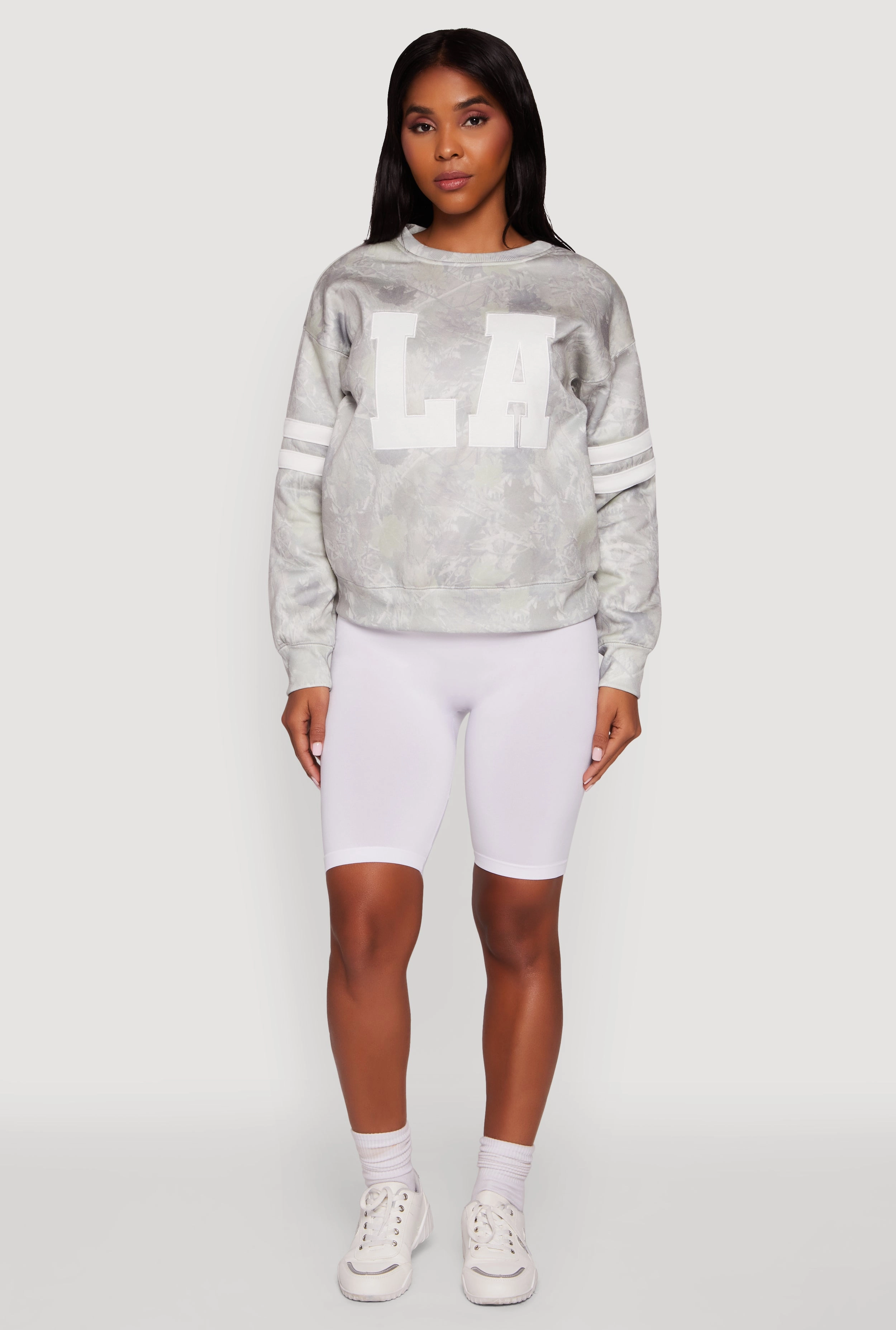 Hunter Camo NY Graphic Varsity Stripe Sweatshirt Interview