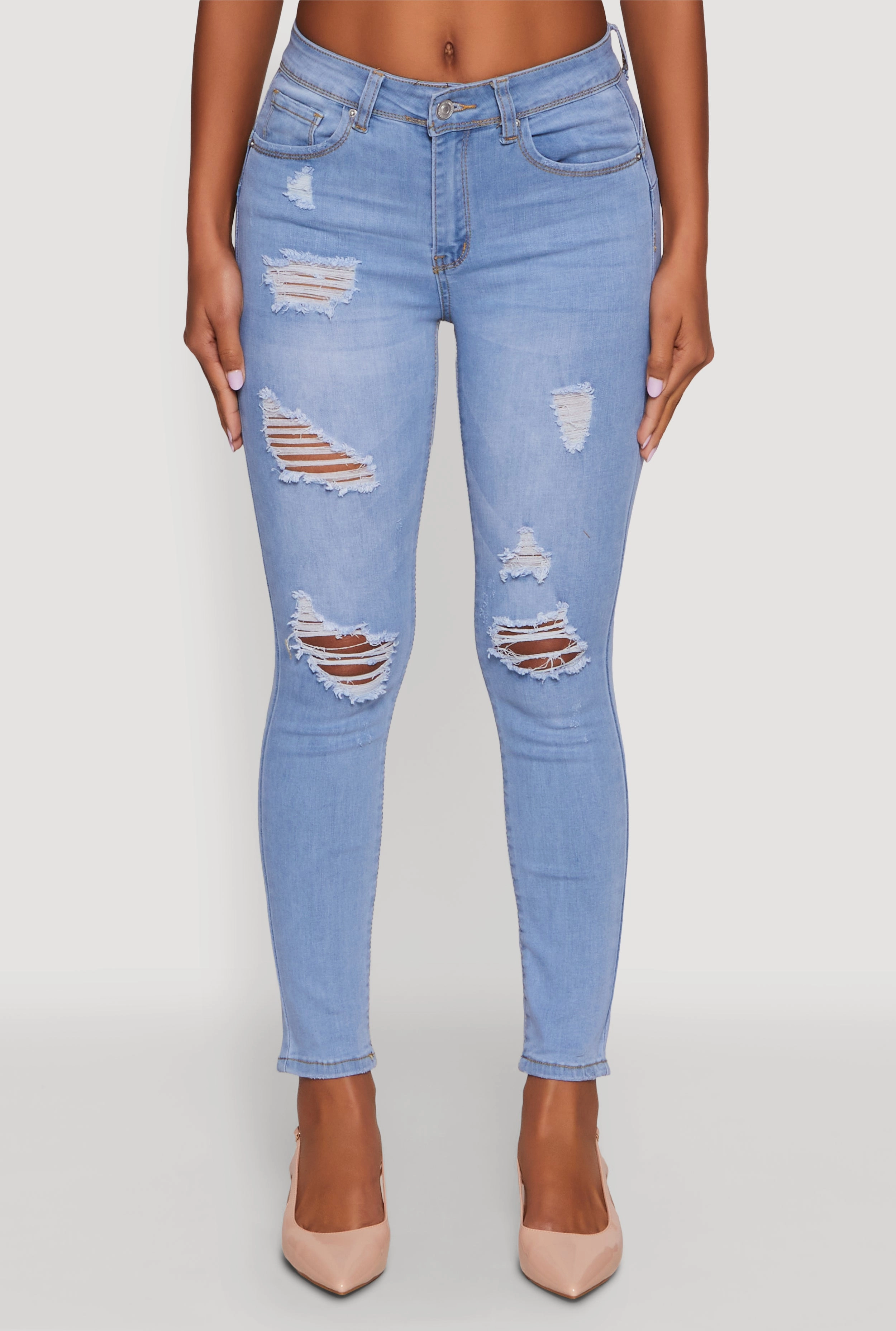 General Option WAX Mid Rise Distressed Jeans