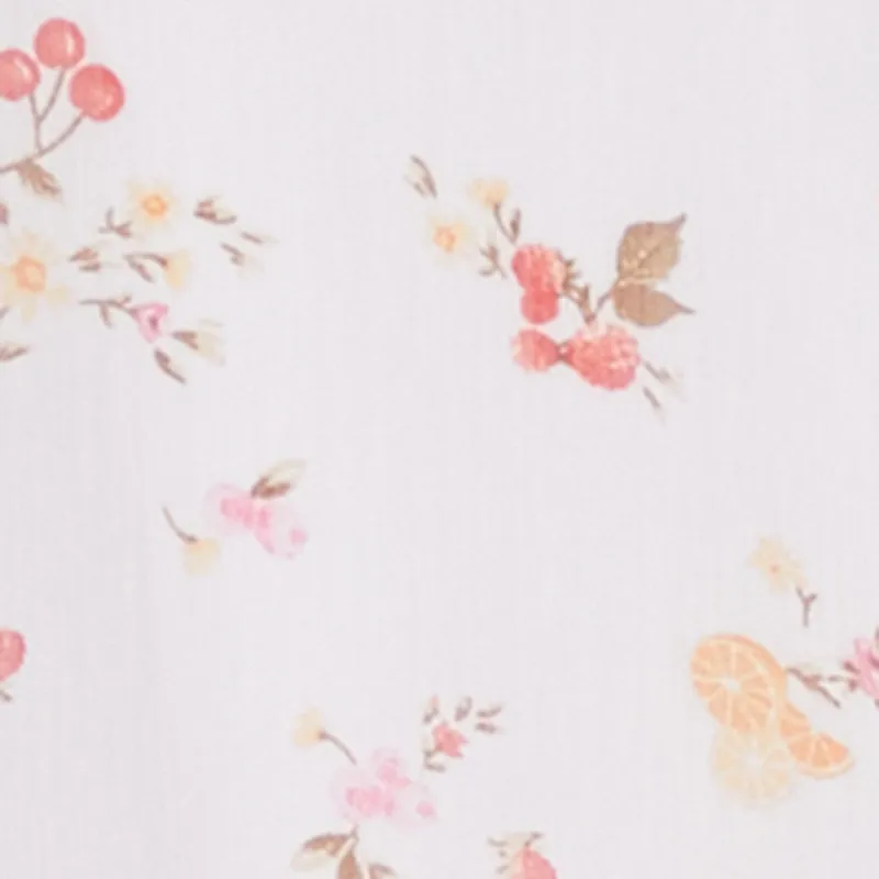 Chiffon Fruit Print Sundress with Smocked Back and Ruffles Quick Elegance