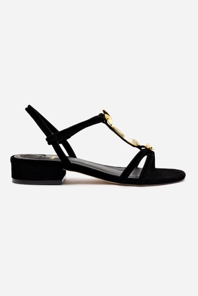 Shelly Flat Sandal In Black Suede Arch Support Shoes Book Fair