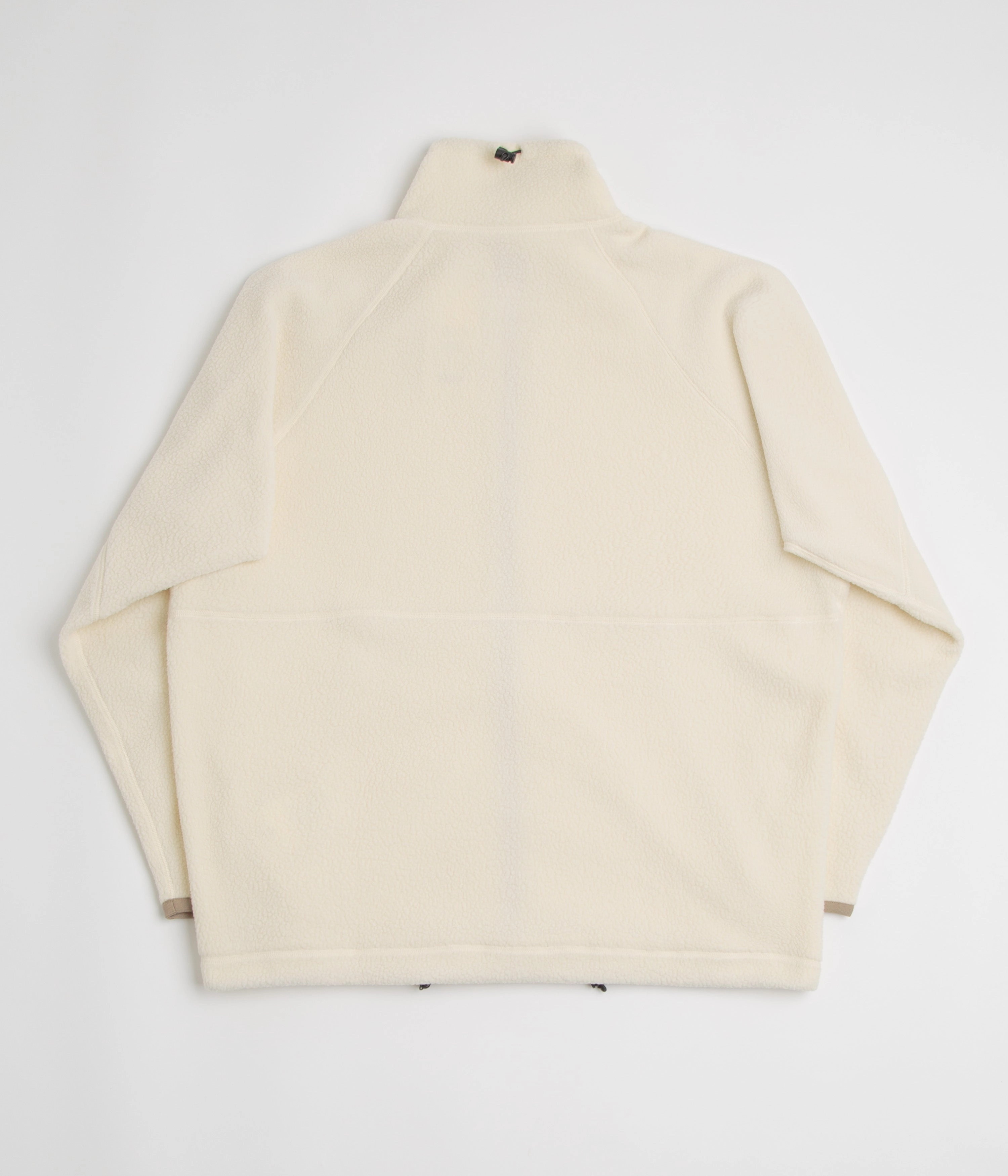 Light Reflectivity Trim Faux Fur Collar Norse Projects Tycho Pile Fleece Full Zip Jacket - Ecru