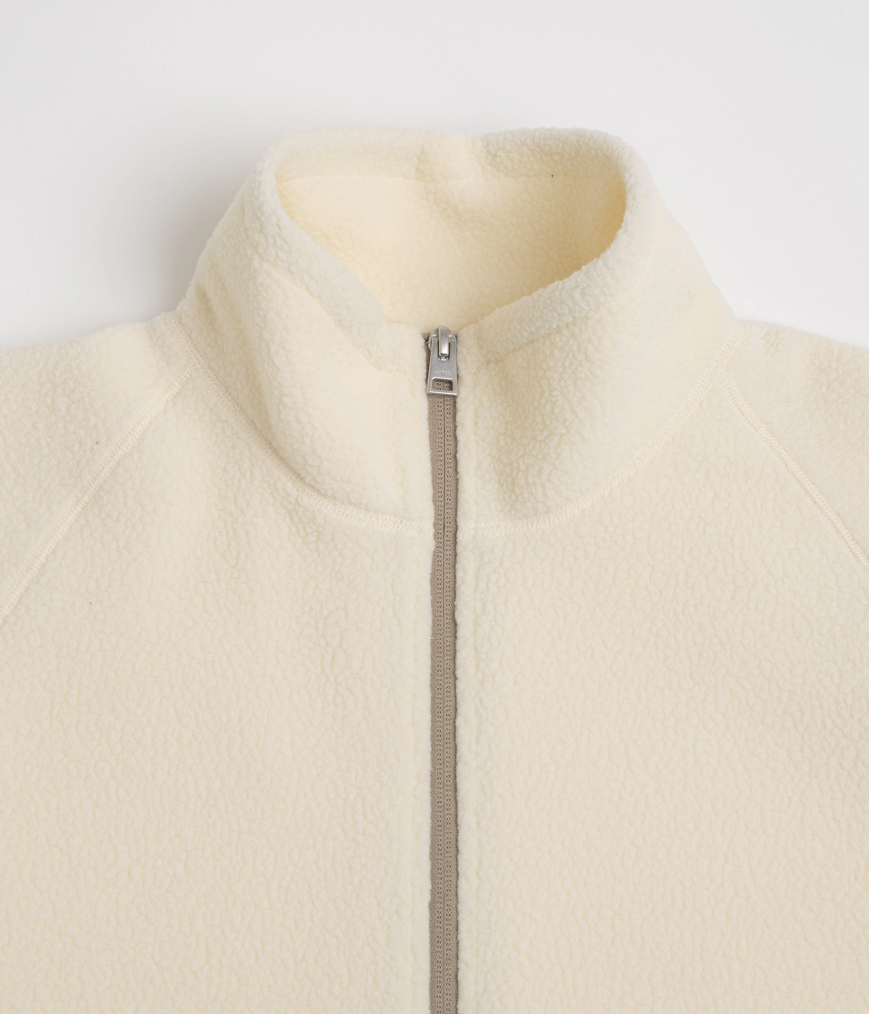 Norse Projects Tycho Pile Fleece Full Zip Jacket - Ecru Weekend Ready