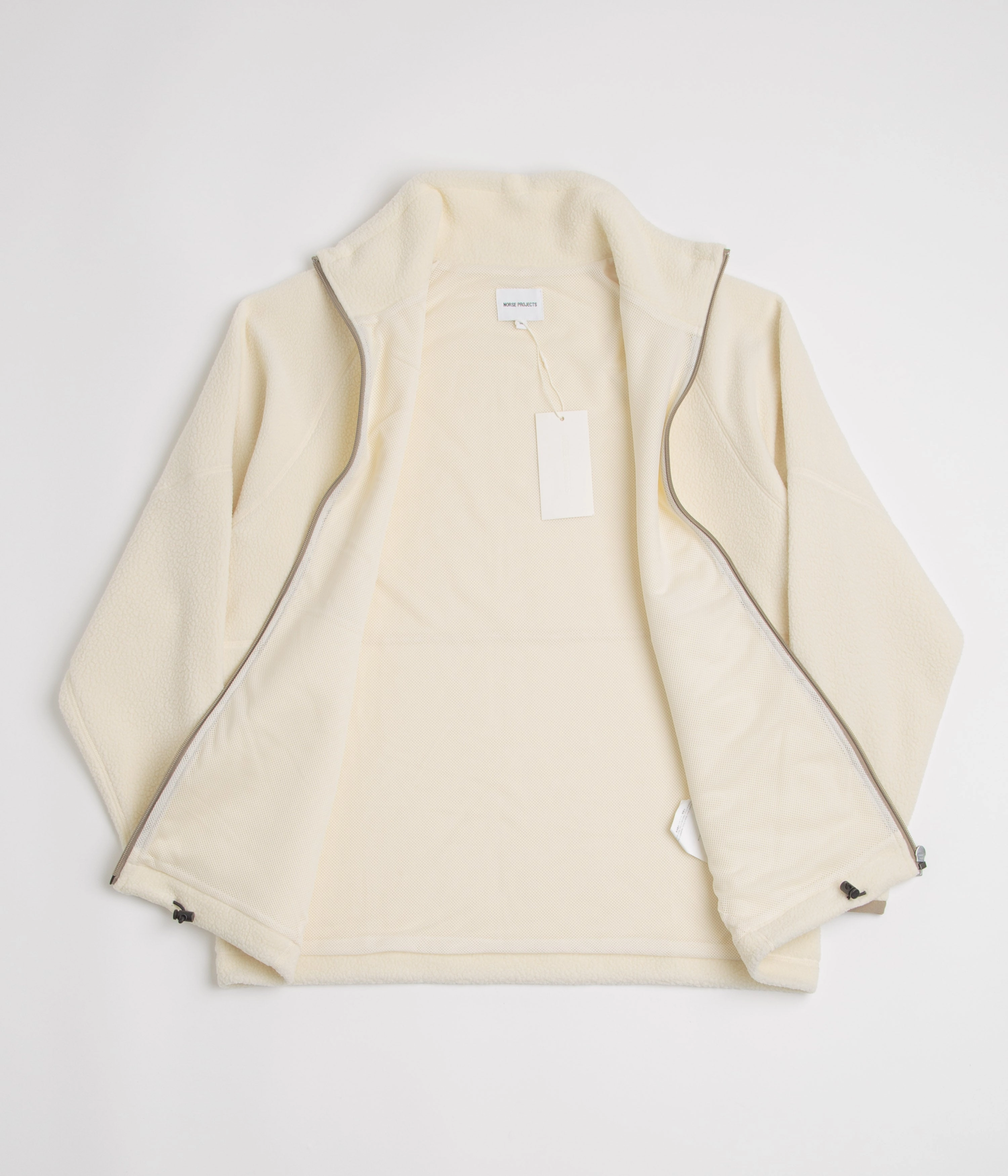 Norse Projects Tycho Pile Fleece Full Zip Jacket - Ecru Crisp Layer Long Lasting Shape Retention