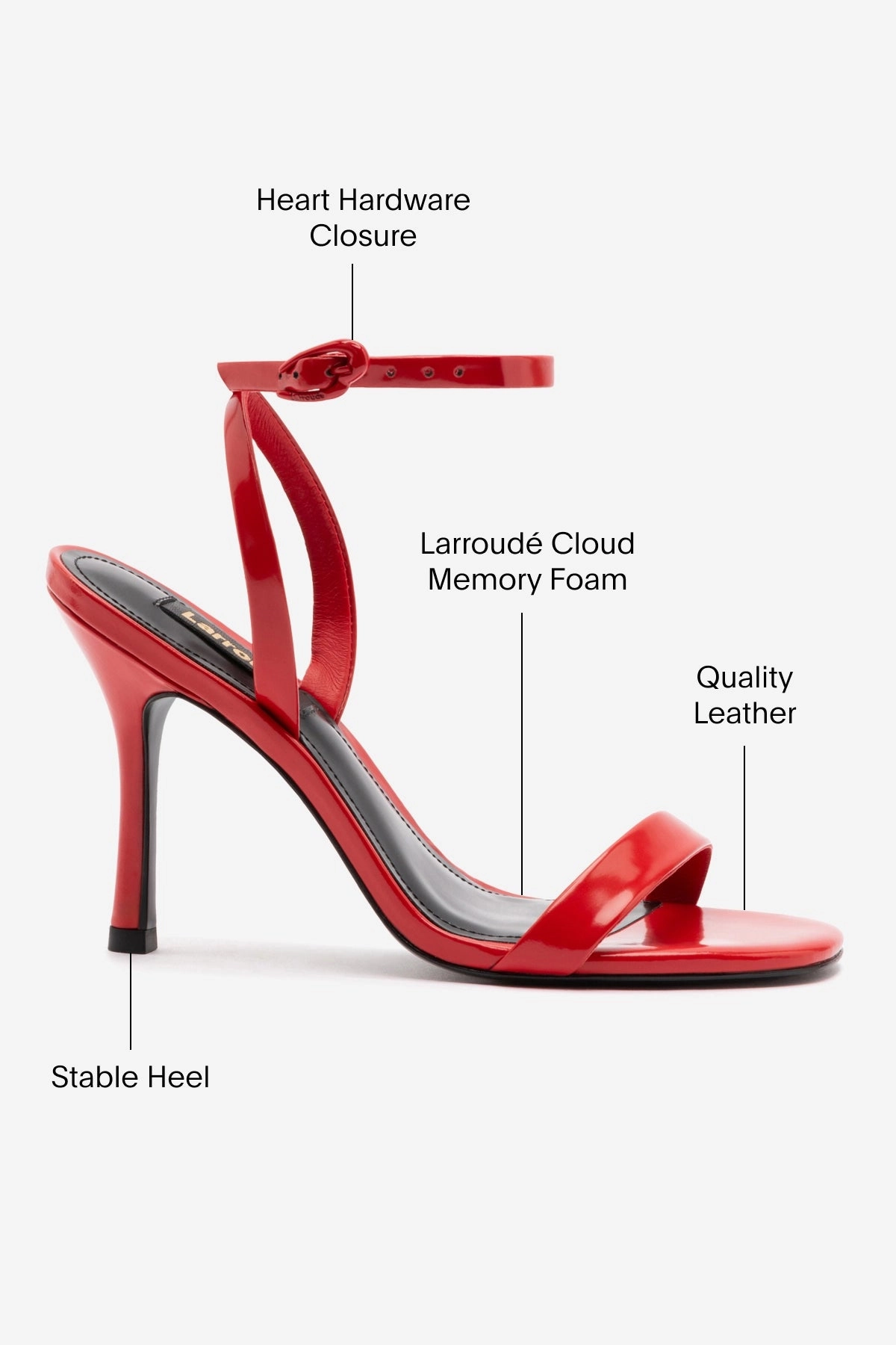 Veronina Sandal In Scarlet Patent Leather Anti Bacterial Footbed