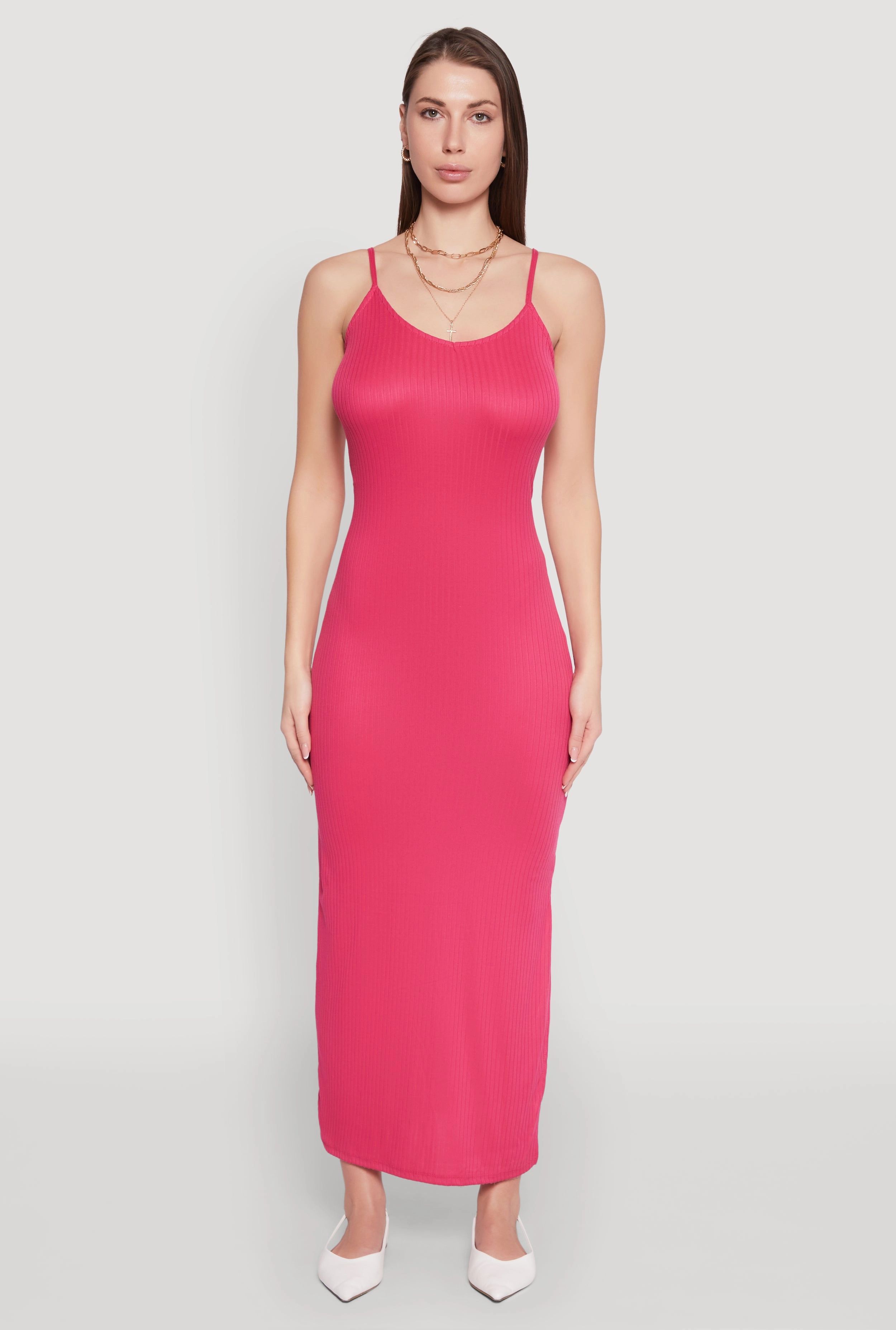 Side Slit V Neck Maxi Dress Work Ease