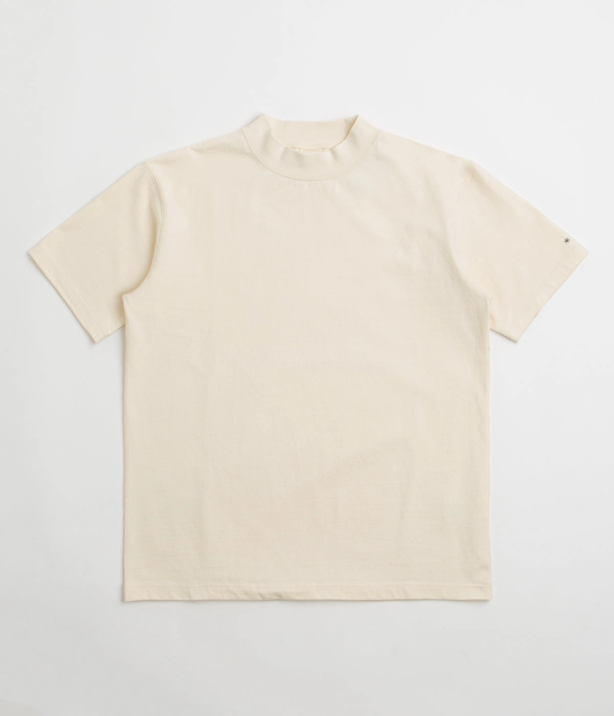 UV Protection Snow Peak Recycled Cotton Heavy Mockneck T-Shirt - Ecru