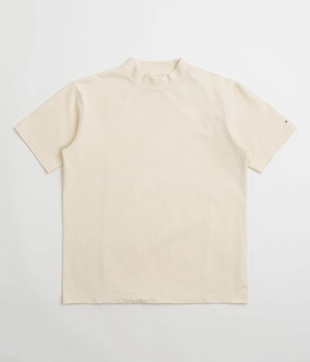 UV Protection Snow Peak Recycled Cotton Heavy Mockneck T-Shirt - Ecru