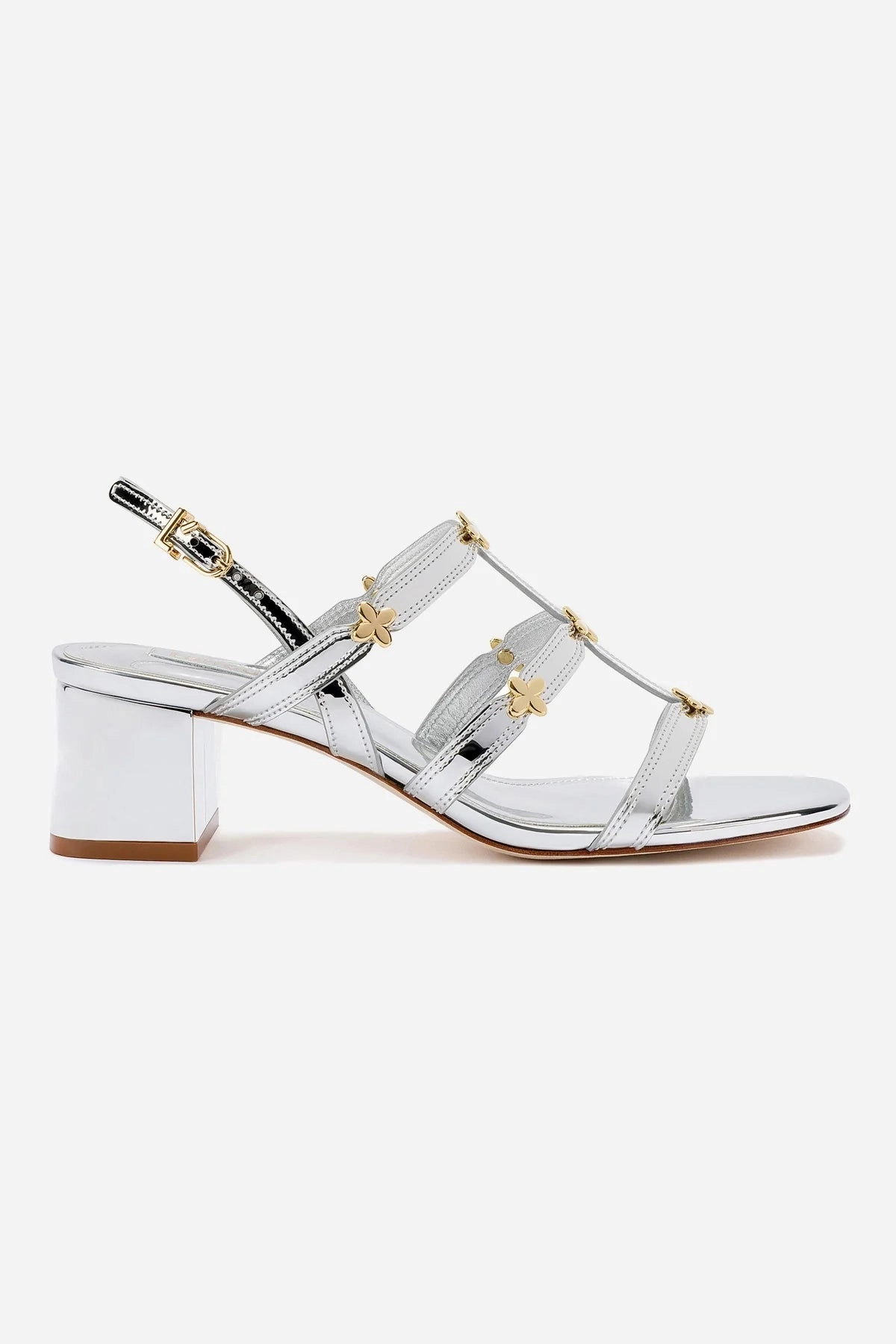 Weekend Chill Durable Walking Harmony Block Sandal In Silver Specchio