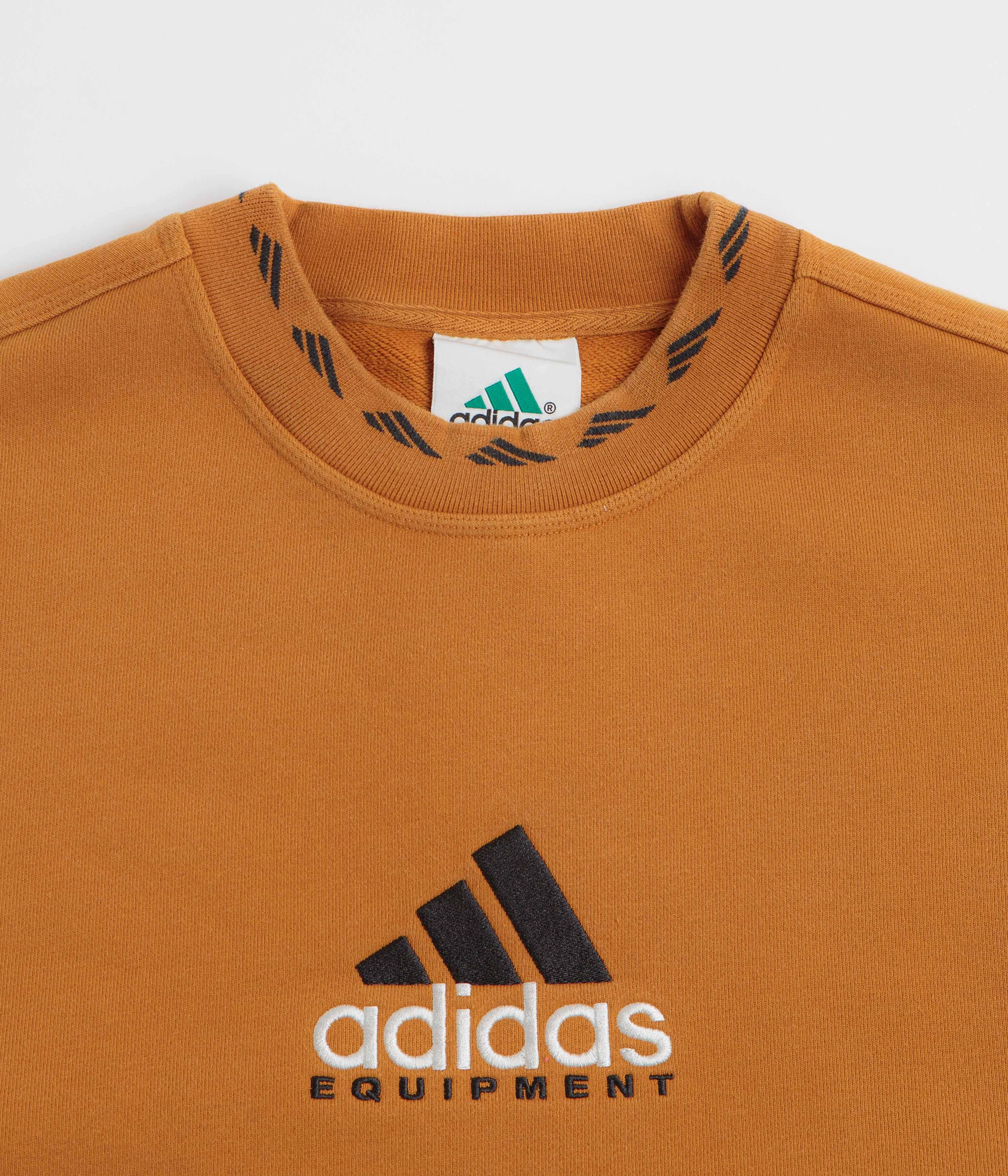 Seasonal Must-Have Adidas EQT Washed Crewneck Sweatshirt - Craft Ochre