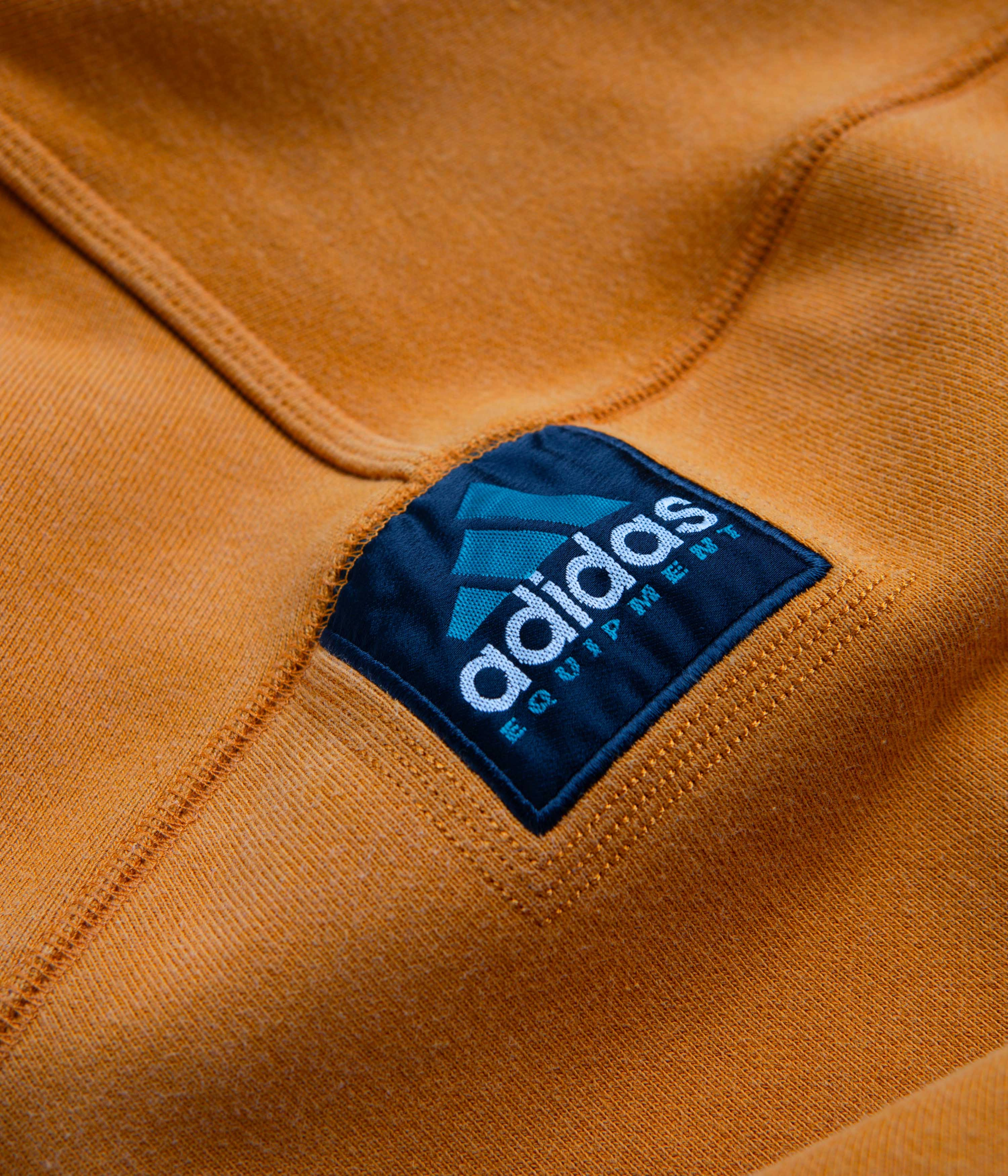 Knit Style Low Maintenance Care Adidas EQT Washed Crewneck Sweatshirt - Craft Ochre