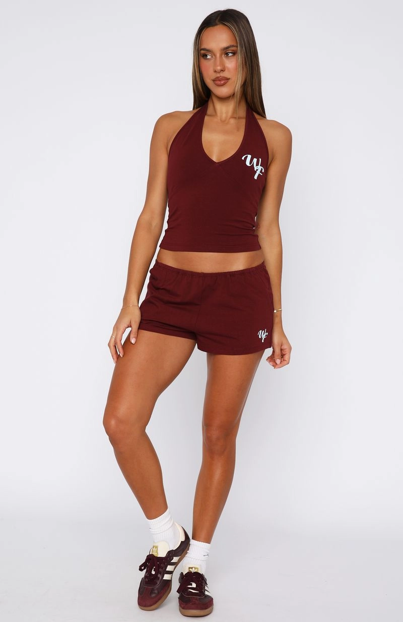 Chafe Resistant Lining Stain-Resistant Made Me Better Relaxed Shorts Burgundy