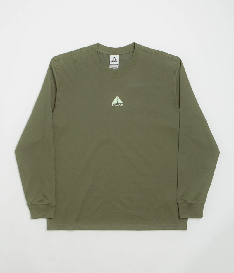 Chilly Day Essentials Airflow Mesh Panels Nike ACG Lungs Long Sleeve T-Shirt - Medium Olive