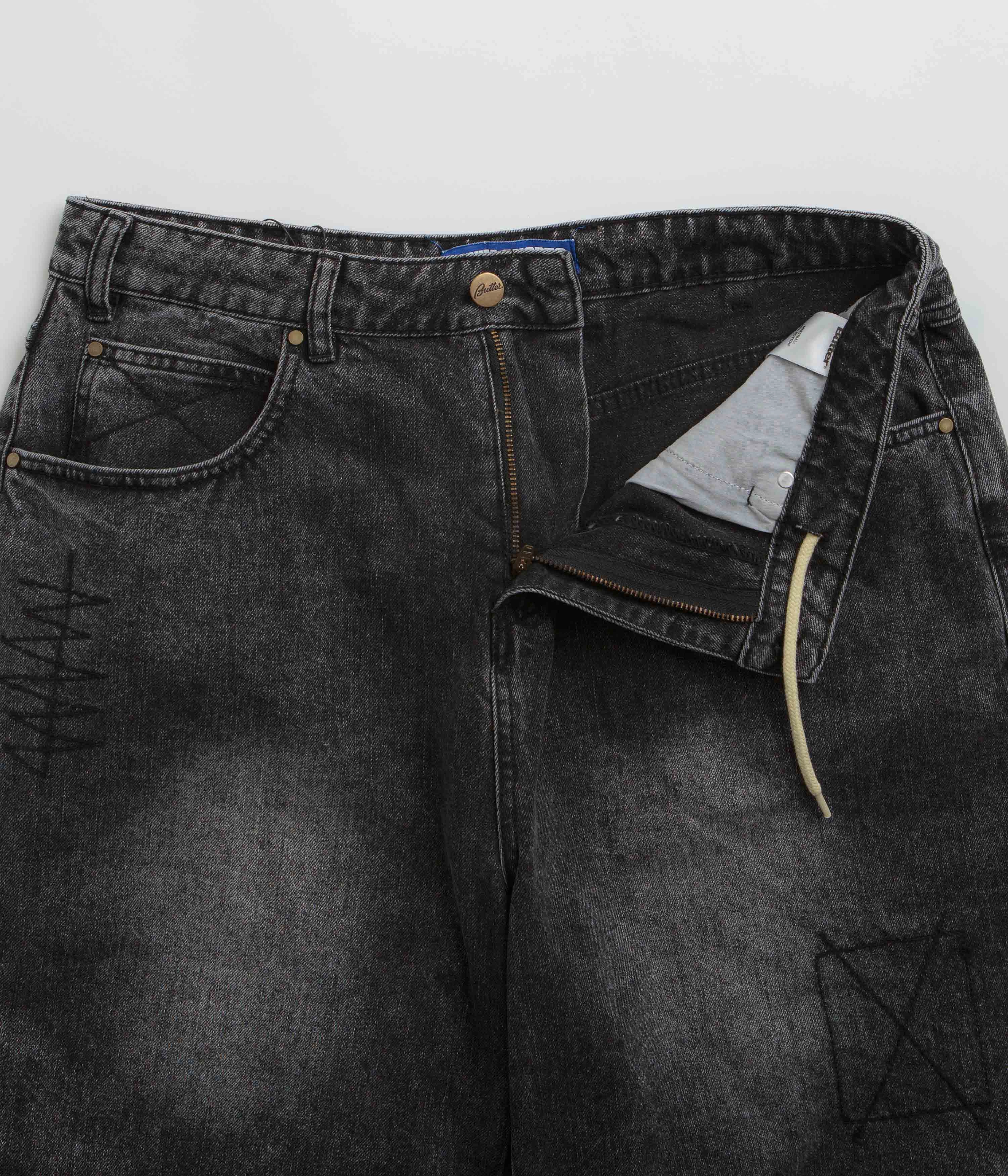 Designer Style Flexible Movement Cut Butter Goods Stitch Denim Shorts - Distressed Grey