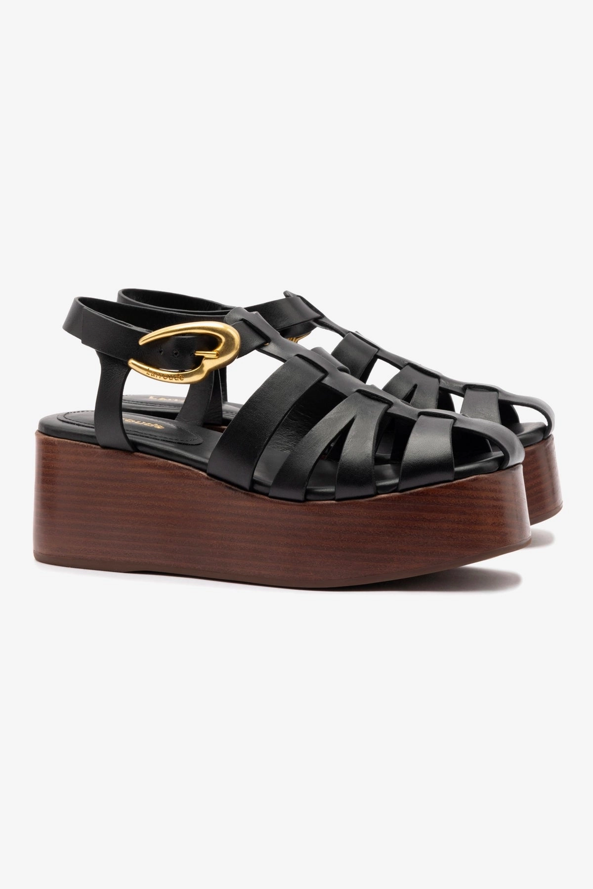 Seaside Wear Stevie Verona Flatform Sandal In Black Leather