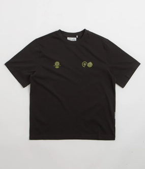 Purple Mountain Observatory Globe T-Shirt - Black Relaxed Torso Fit Comfortable and stylish