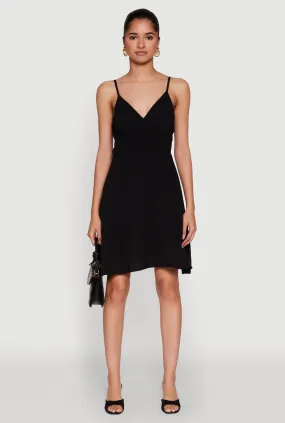 Sleeveless Empire Waist Dress with V Neck and Adjustable Straps Seasonal Essential hypoallergenic