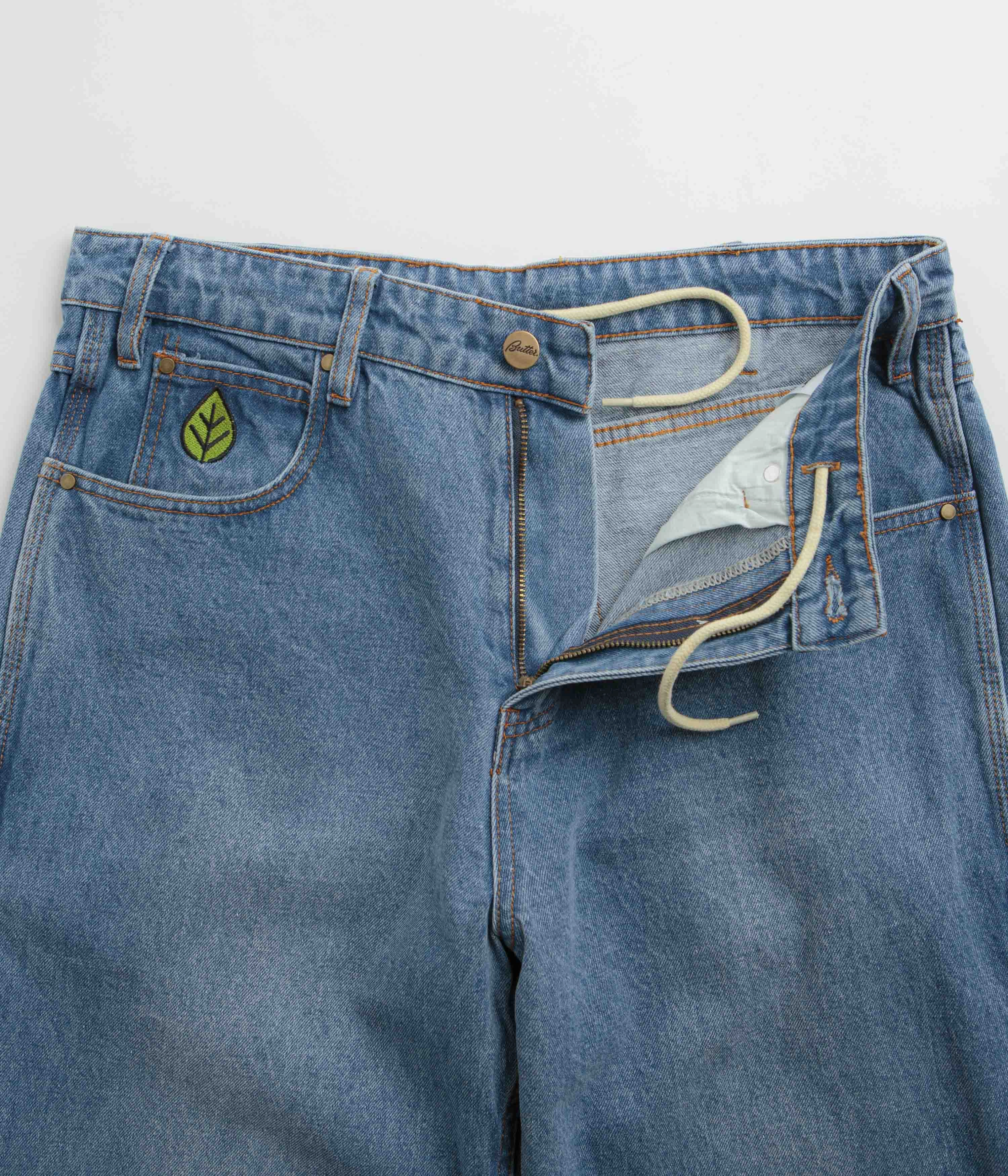 Free Movement Non Tapered Leg Butter Goods Weathergear Heavyweight Jeans - Worn Indigo