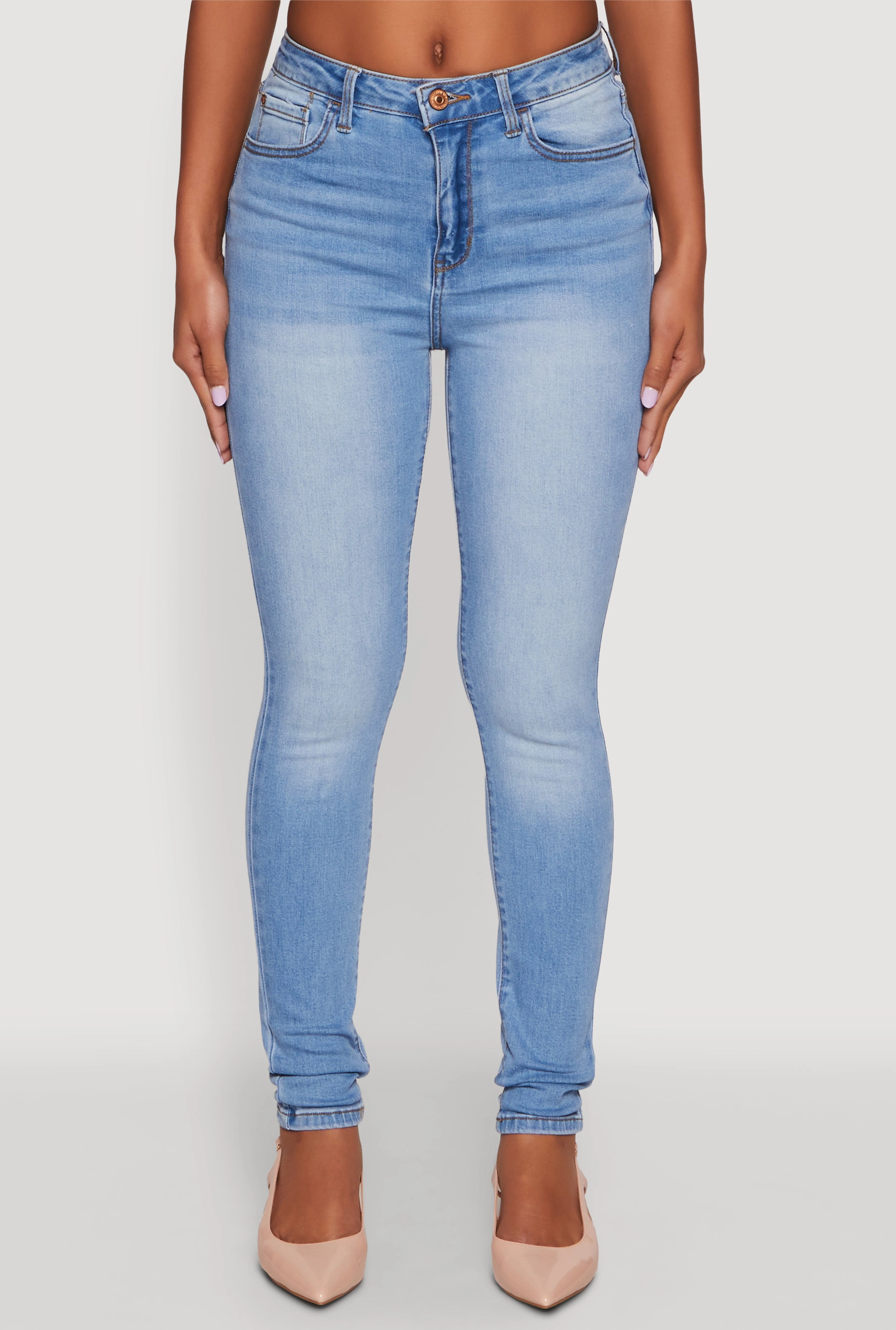 WAX Whiskered Rolled Cuff Skinny Jeans Regular Style