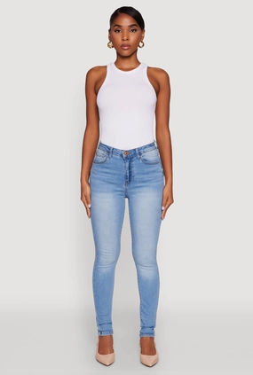 Flexible Fit WAX Whiskered Rolled Cuff Skinny Jeans