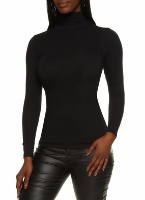Bracelet Solid Long Sleeve Turtleneck Top