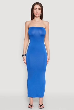 Slit Back Maxi Tube Dress Comfortable and Fashionable Calm Flow