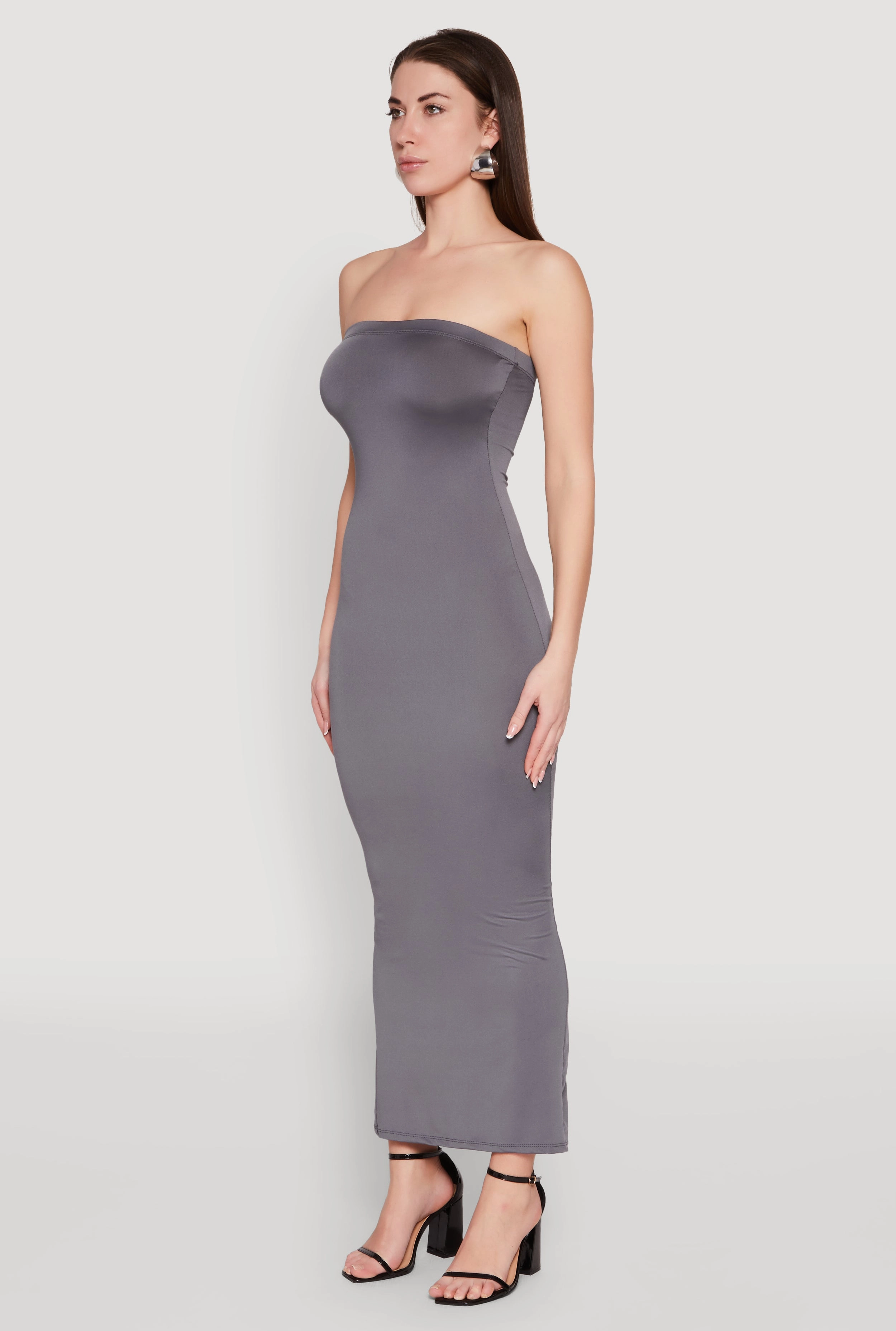 Natural Flow Slit Back Maxi Tube Dress