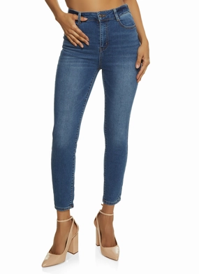 Fashion friendly WAX Whiskered High Waist Skinny Ankle Jeans