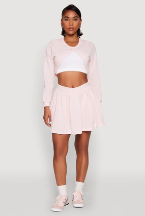 Everyday Style Smocked High Waisted Pleated Skort