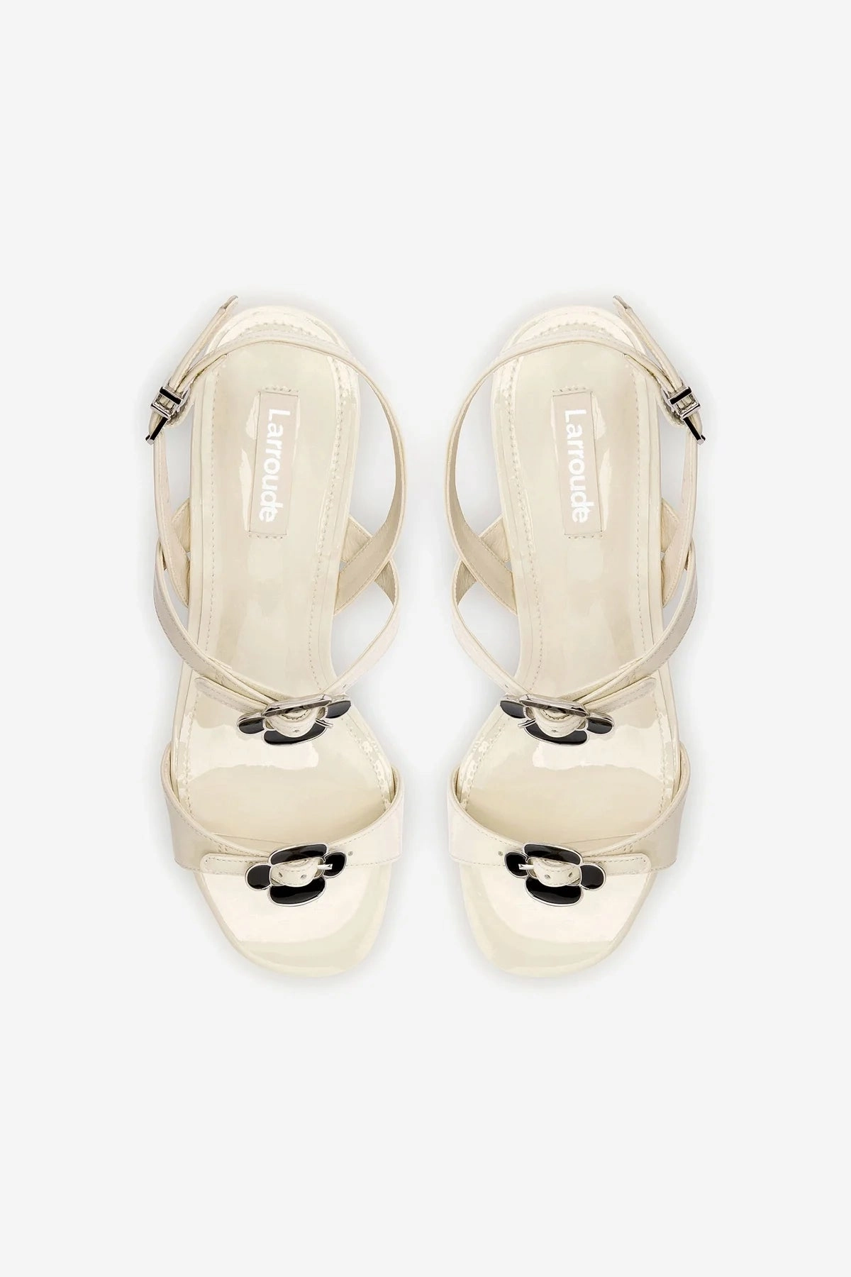 Tinx Block In Ivory Patent Leather Stylish Footwear Day Glam