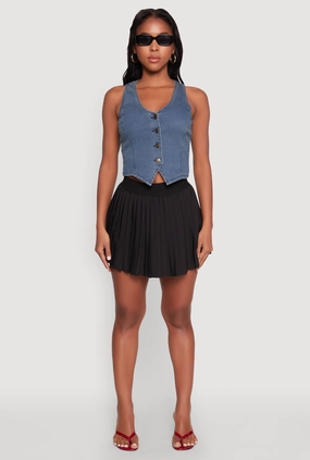 Refined Edge Comfy Fit Mini Pleated Skort