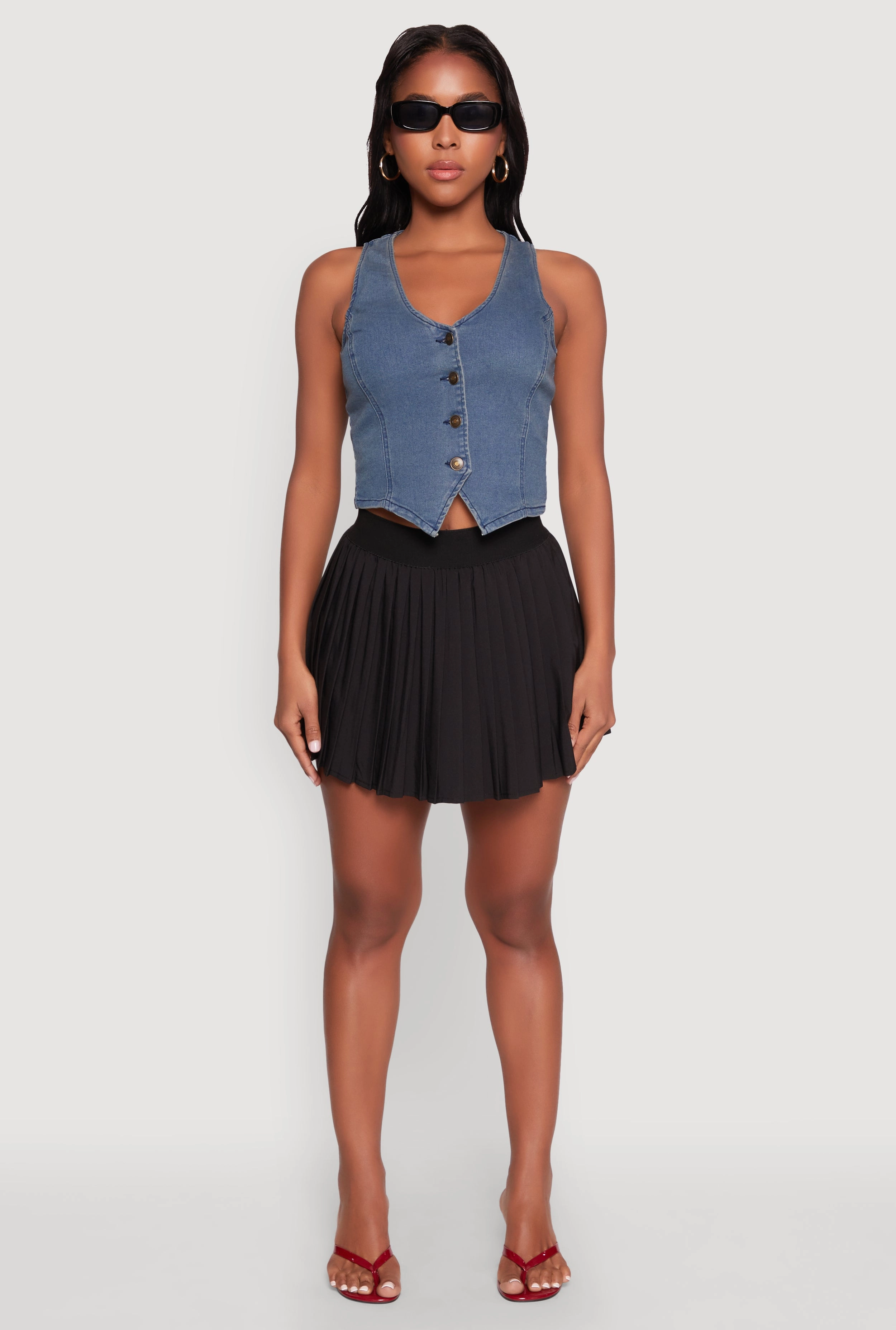 Refined Edge Comfy Fit Mini Pleated Skort