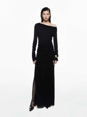 Side Slit Wool Dress Layer Safe
