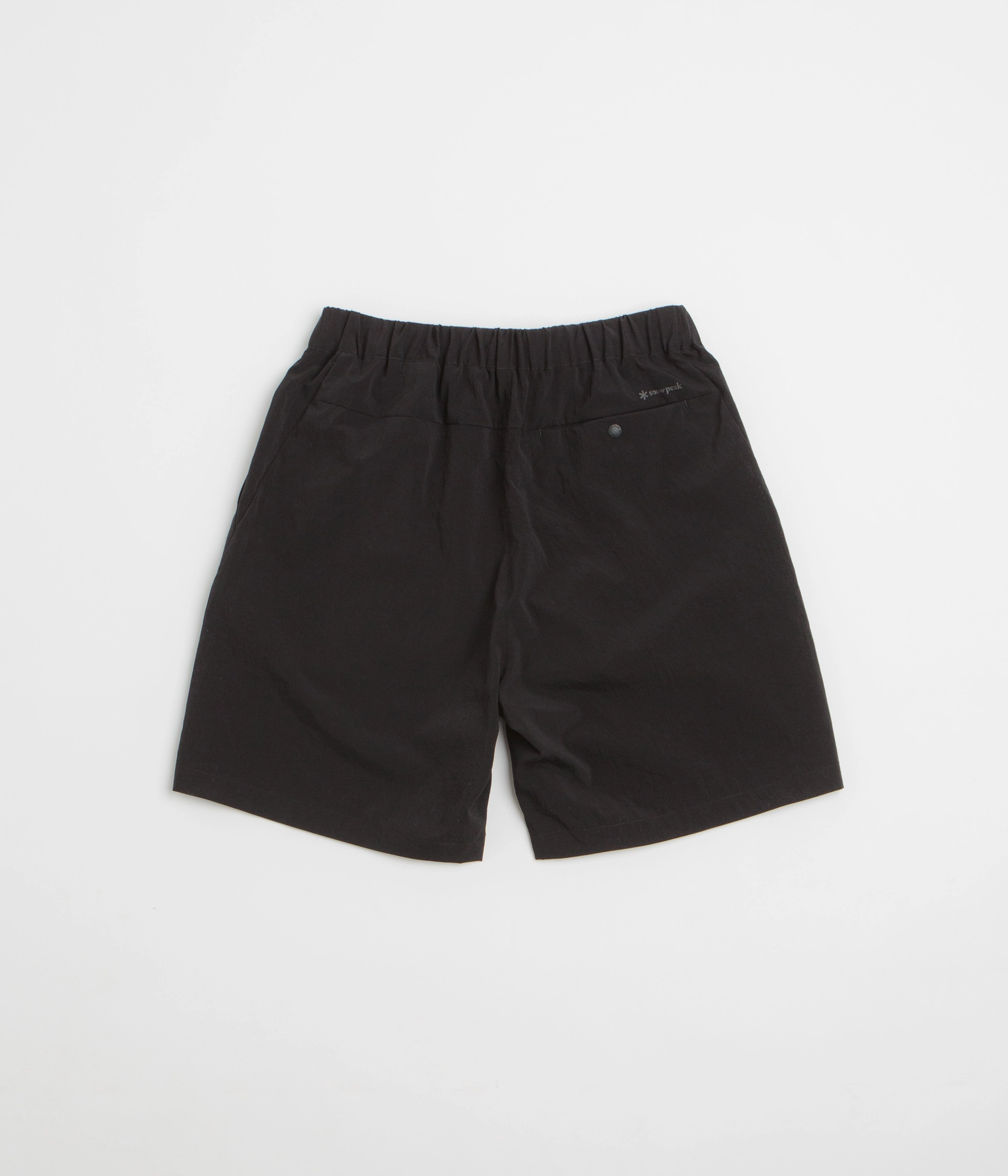Elastic Waistband Design Snow Peak Breathable Quick Dry Shorts - Black
