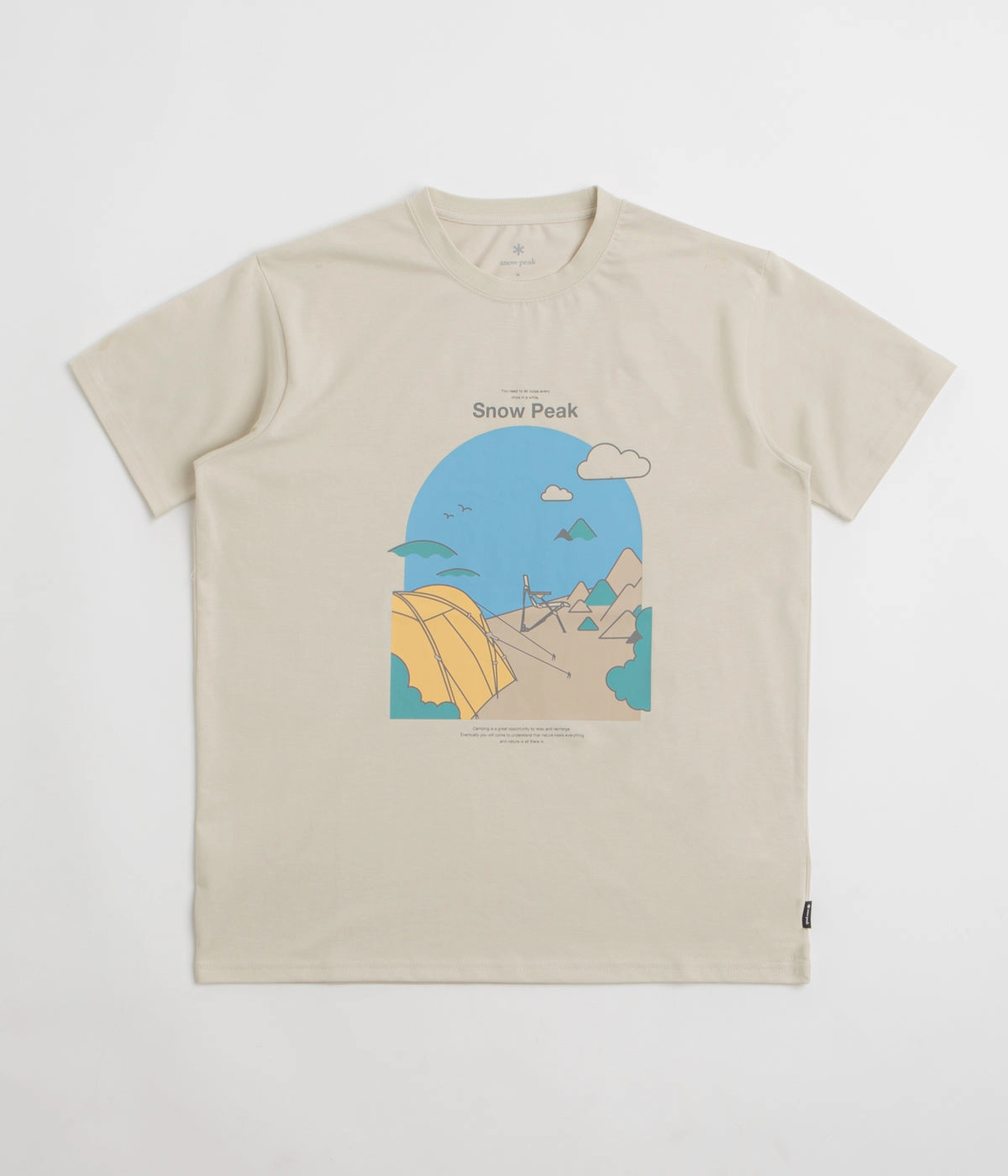 sequined details Perfect Comfort Wear Snow Peak Camping Graphic T-Shirt - Ivory