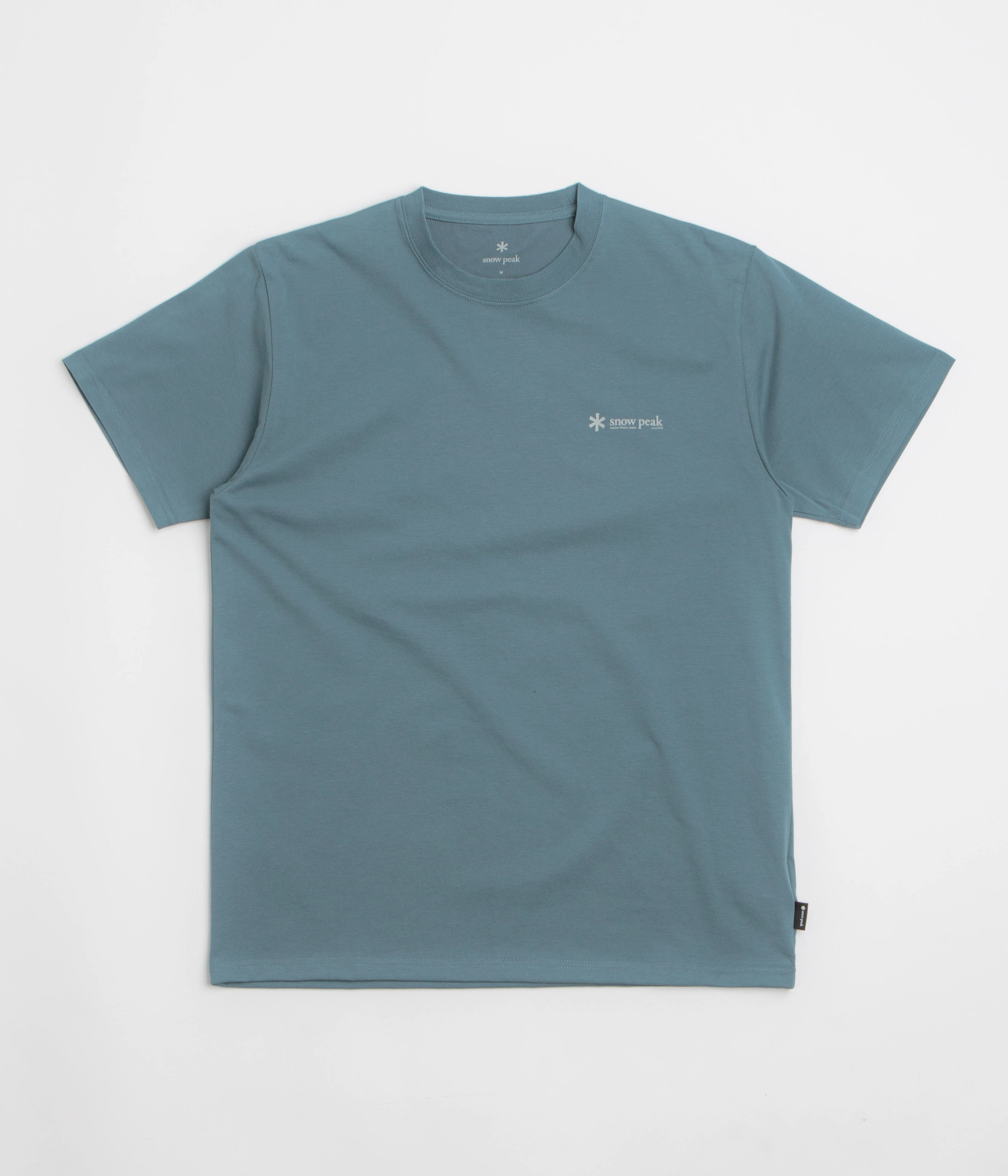 Snow Peak Chest Logo T-Shirt - Blue FadeResistant Bold and Comfortable