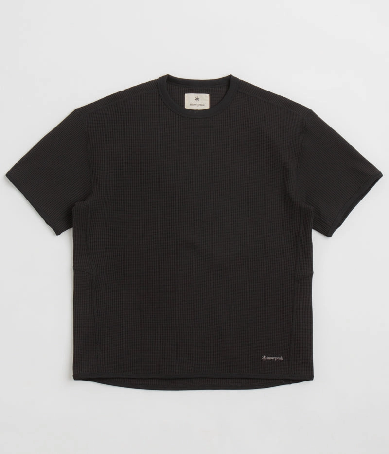 Snow Peak Dry Waffle T-Shirt - Black Temperature Regulating
