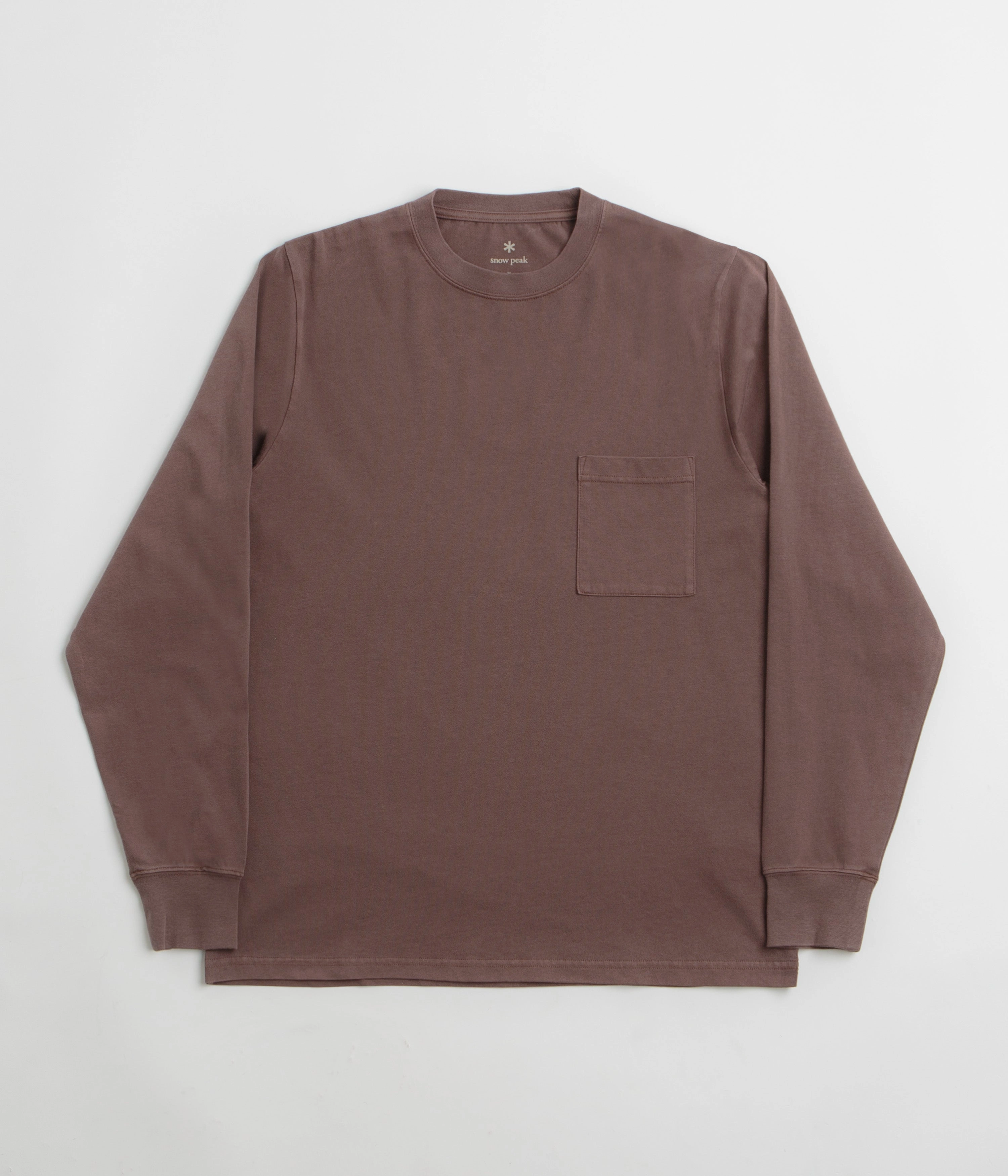 Snow Peak Garment Dyed Long Sleeve T-Shirt - Burgundy homecoming