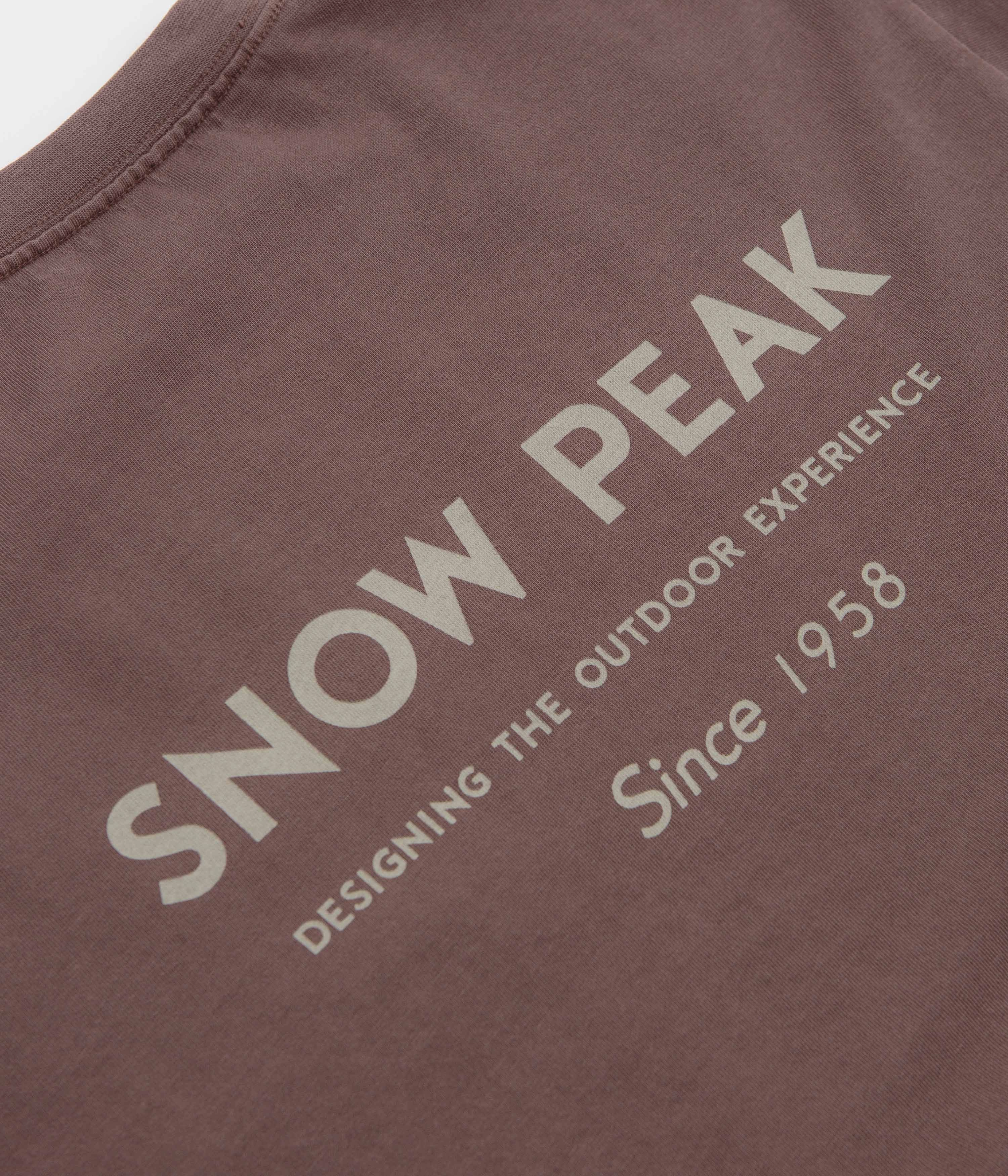 Universal Silhouette Snow Peak Garment Dyed Long Sleeve T-Shirt - Burgundy