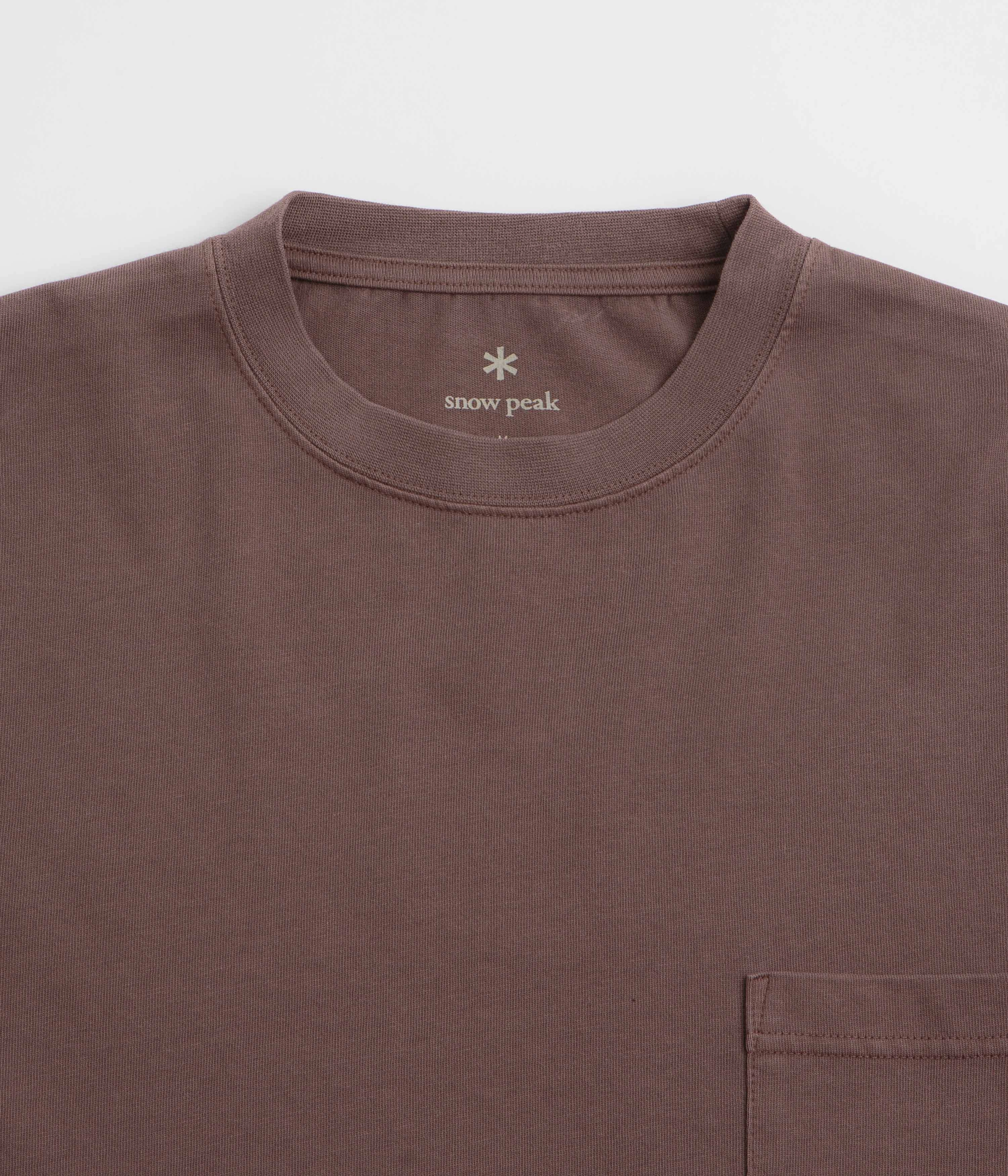 Travel Comfort Style Snow Peak Garment Dyed Long Sleeve T-Shirt - Burgundy