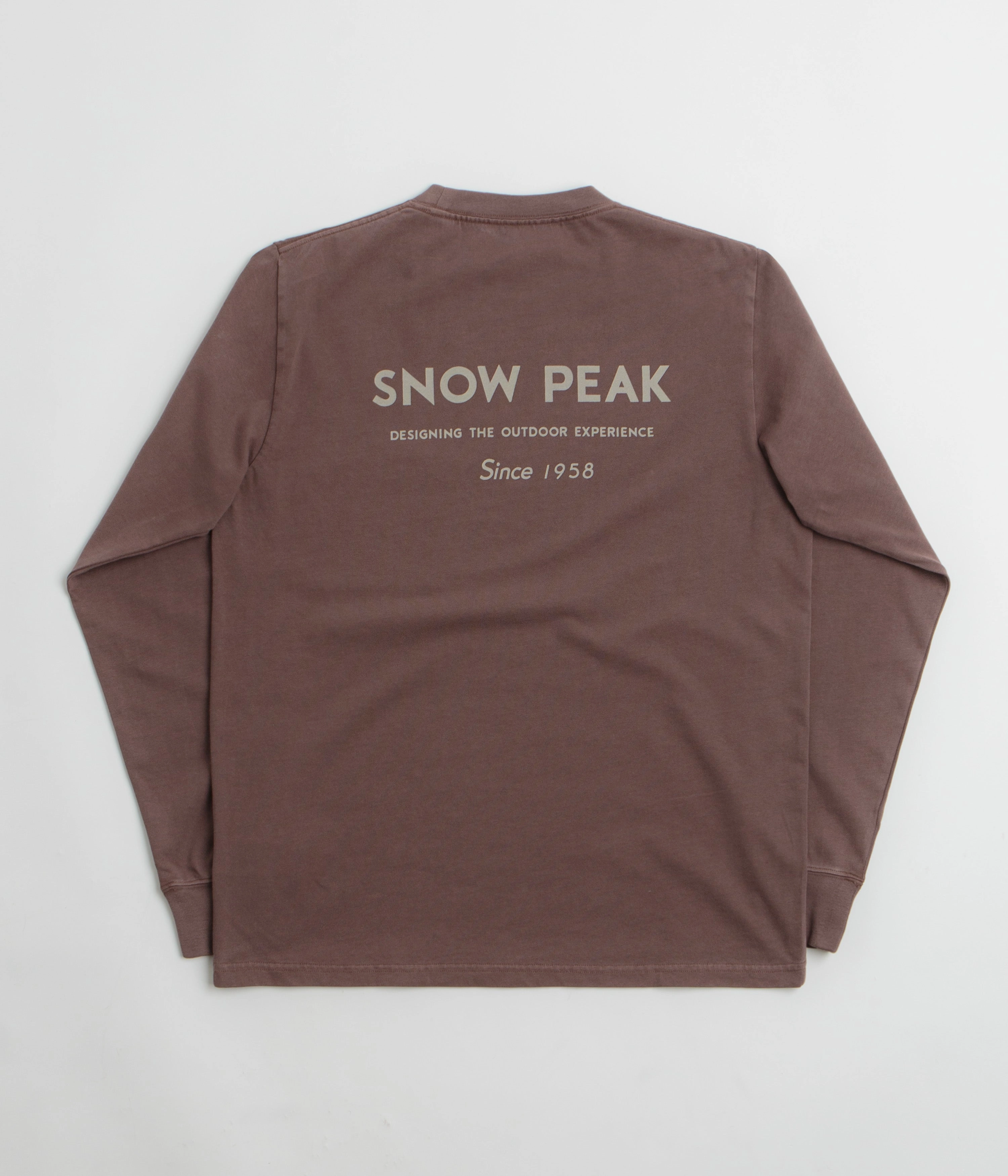 Snow Peak Garment Dyed Long Sleeve T-Shirt - Burgundy budget-friendly