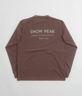 Snow Peak Garment Dyed Long Sleeve T-Shirt - Burgundy budget-friendly