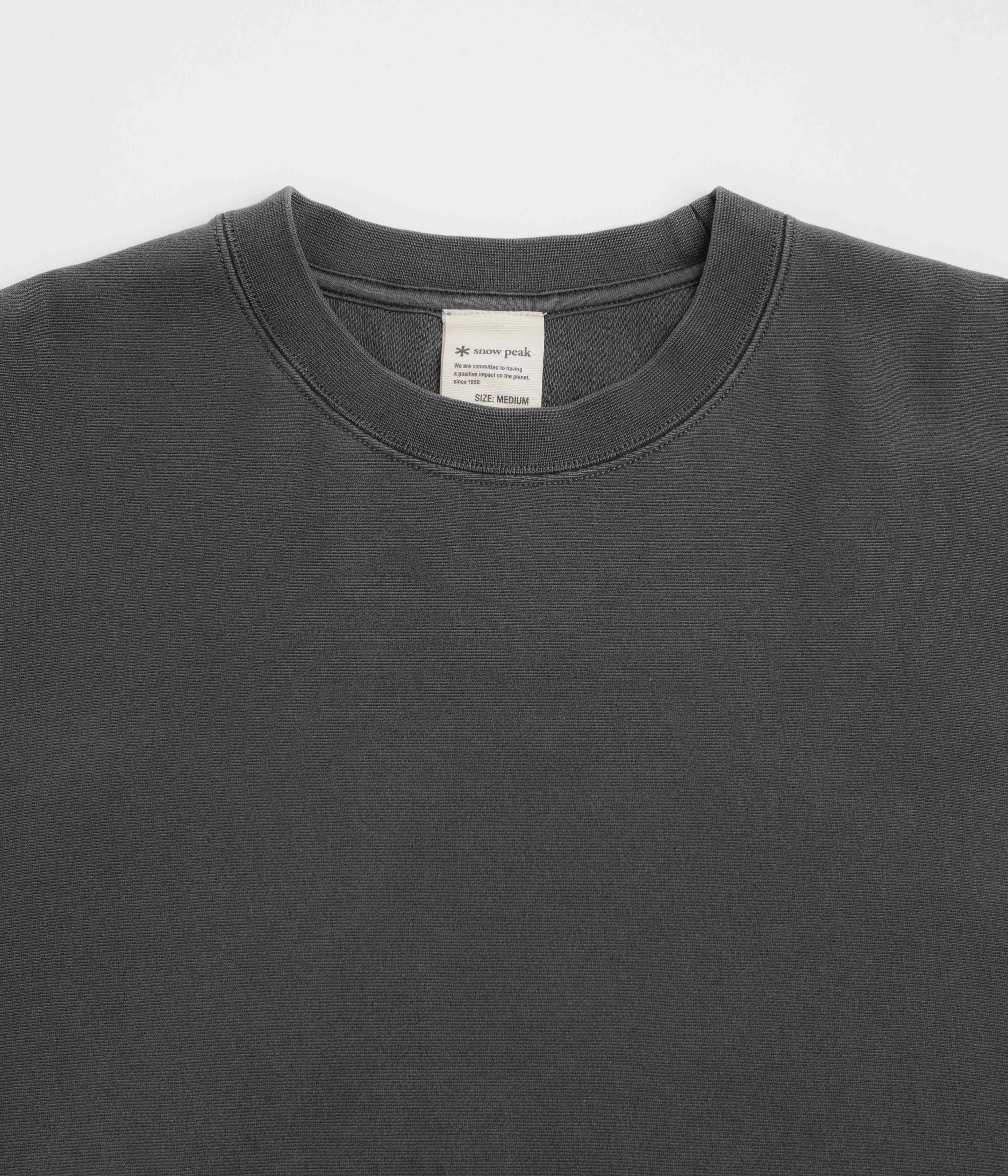 Cozy Texture Snow Peak Garment Dyed Sweatshirt - Charcoal