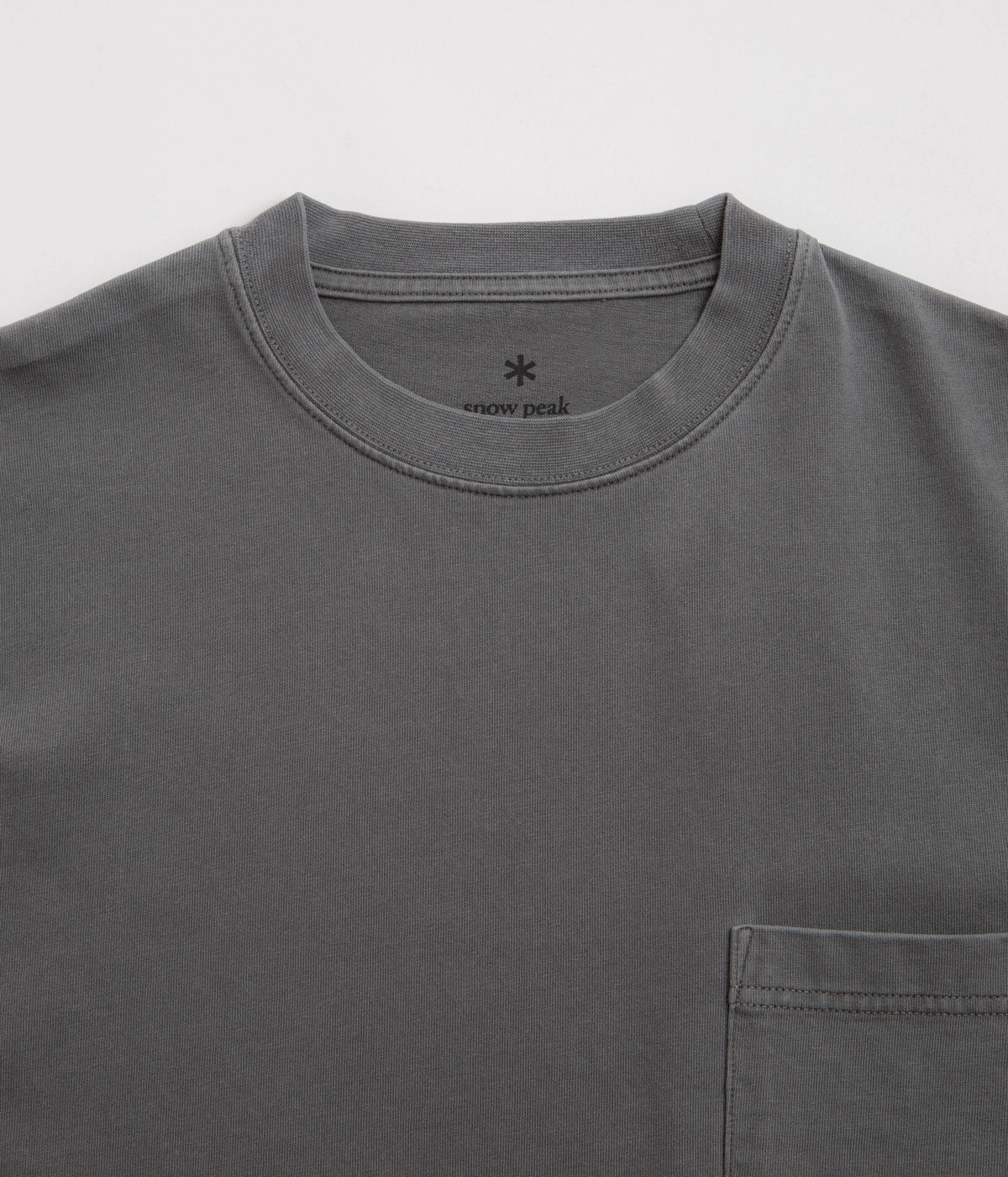 Snow Peak Garment Dyed T-Shirt - Charcoal Seam Free Back