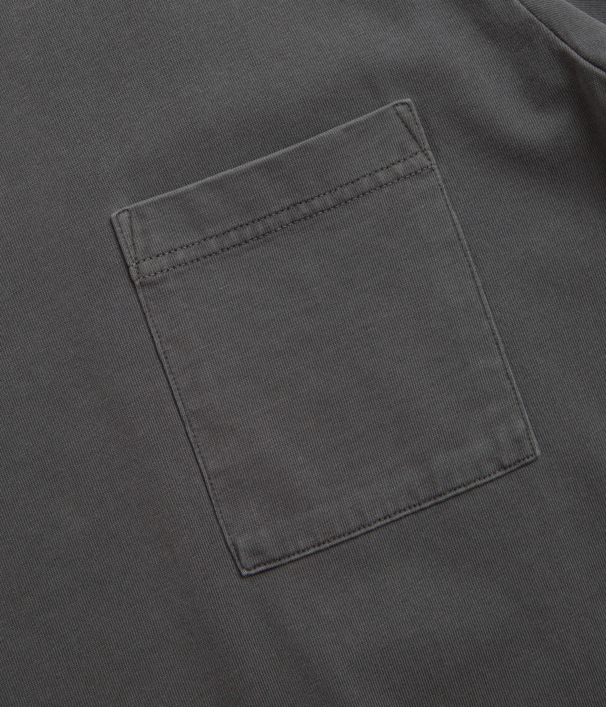 Snow Peak Garment Dyed T-Shirt - Charcoal Embroidered Distressed Hem Finish