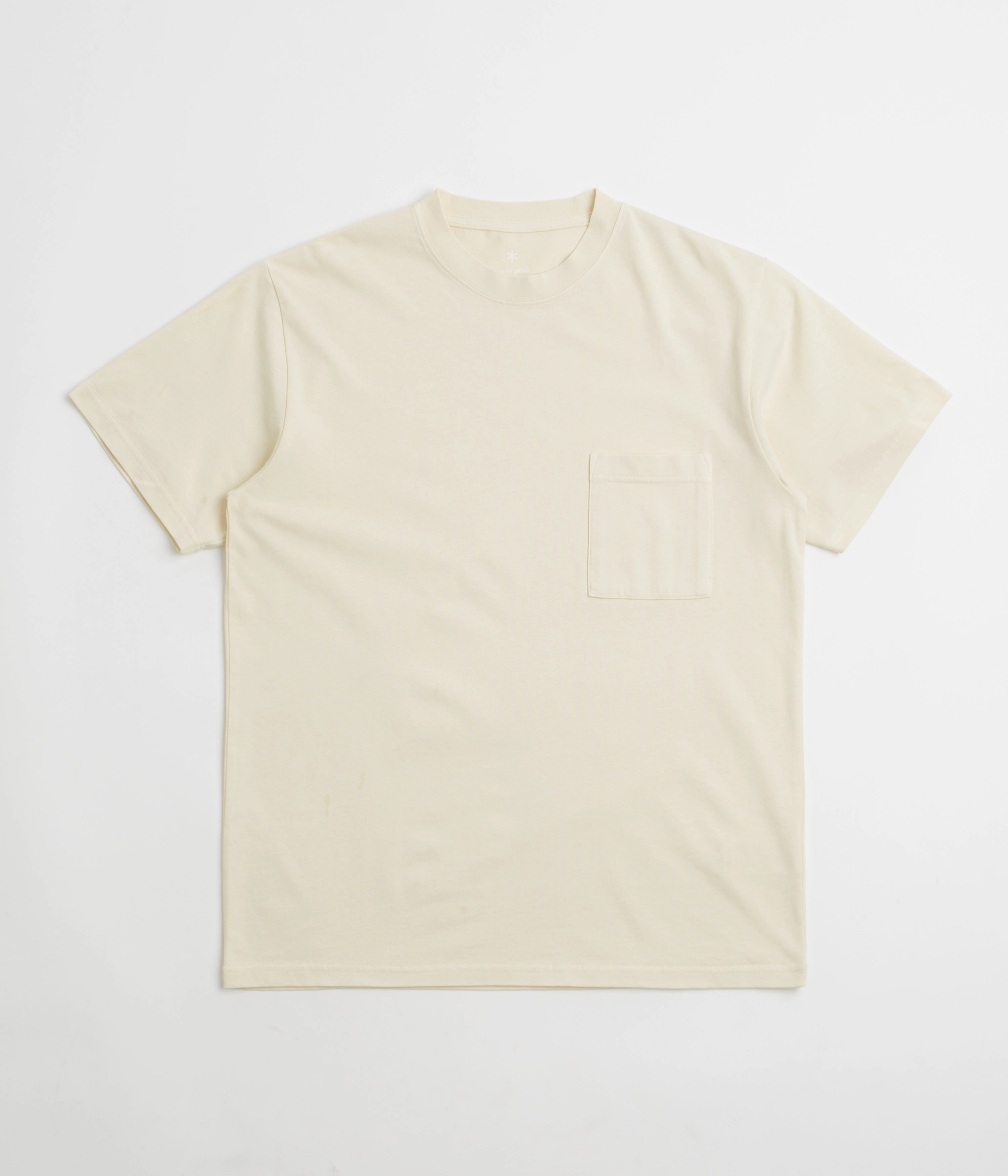 Snow Peak Garment Dyed T-Shirt - Ivory DoubleStitched Seams